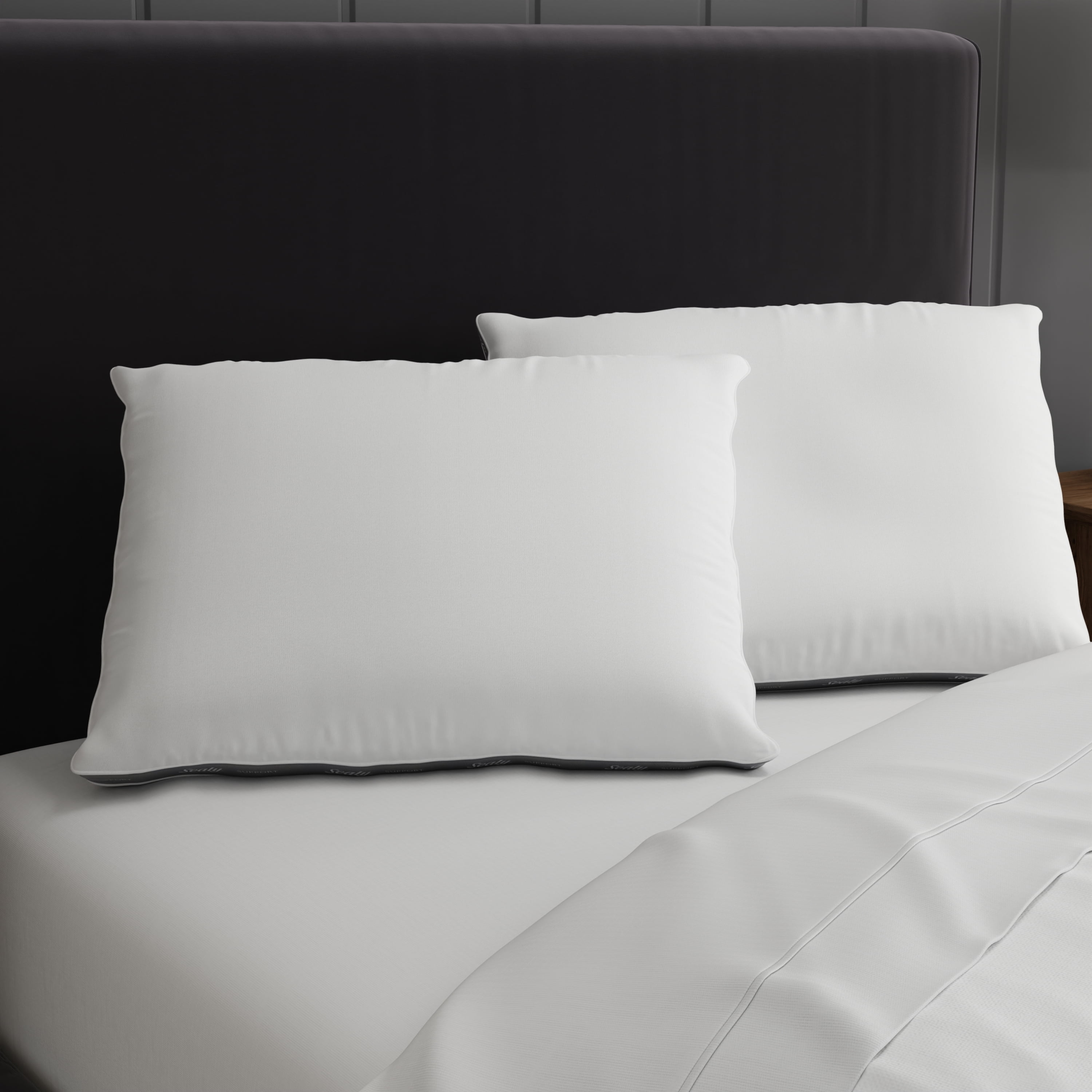 Fluffy Shredded Extra Firm Support Foam Core Pillow 2pk, King - Hotel Quality Plush Sleeping Pillows Detail