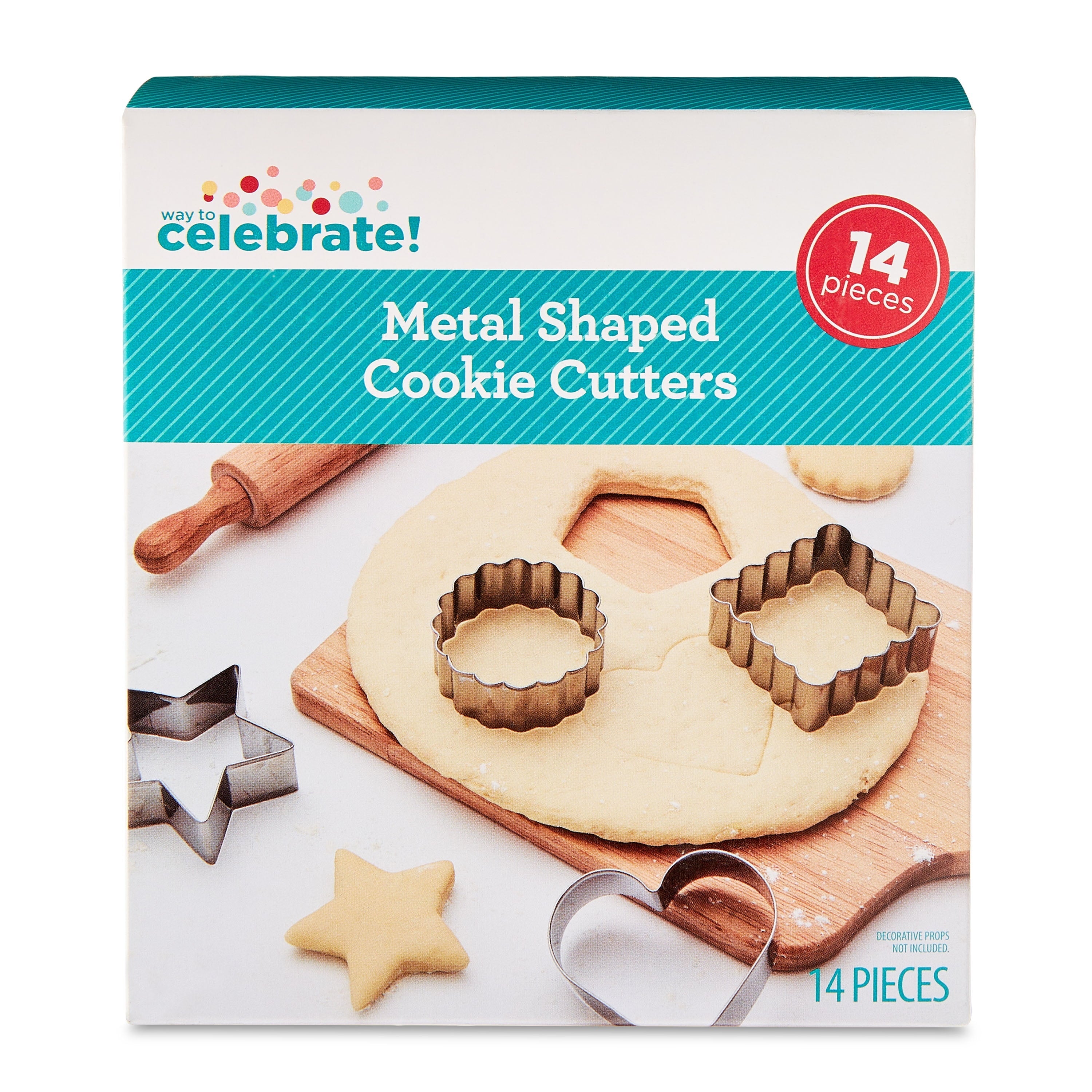 Multi-Functional Metal Shaped Cookie Cutters Set, 14 Pieces - Kitchen Gadget Tool for Quick Food Prep Detail