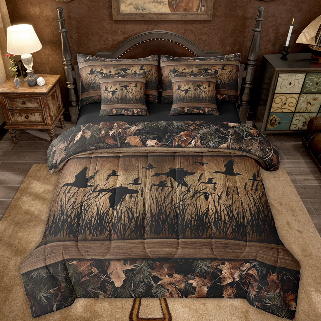 Hypoallergenic Cloud 7 Piece Camo Mallard Duck Comforter Set With Sheets Men Rustic Farmhouse Cabin Bed In A Bag Full,Hunting Woodland Duc... - All-Season Down Alternative Comforter Insert - Default Title