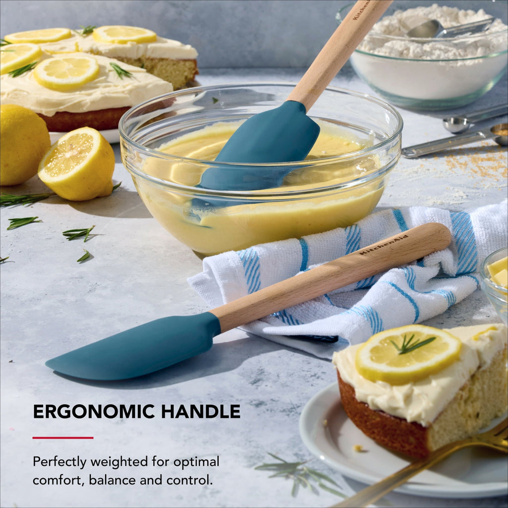 Chef-Quality 2-Piece Silicone Mixing Spatula and Scraper Set for Cooking, Agave - Heavy Duty Stainless Steel Kitchen Shears Detail