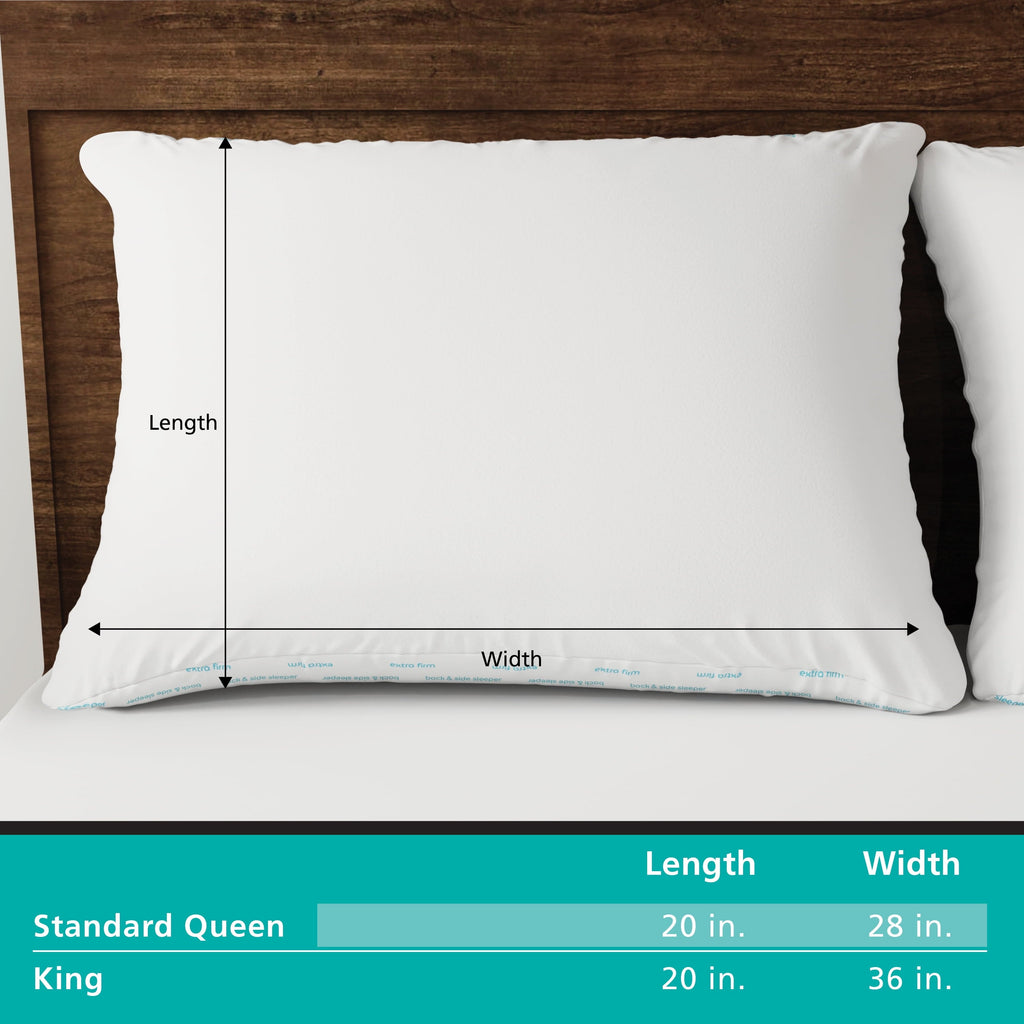 Orthopedic Support Back & Side Sleeper Bed Pillow, Standard/Queen - Extra Firm Support - Ergonomic Memory Foam Pillow for Neck Pain Support Detail