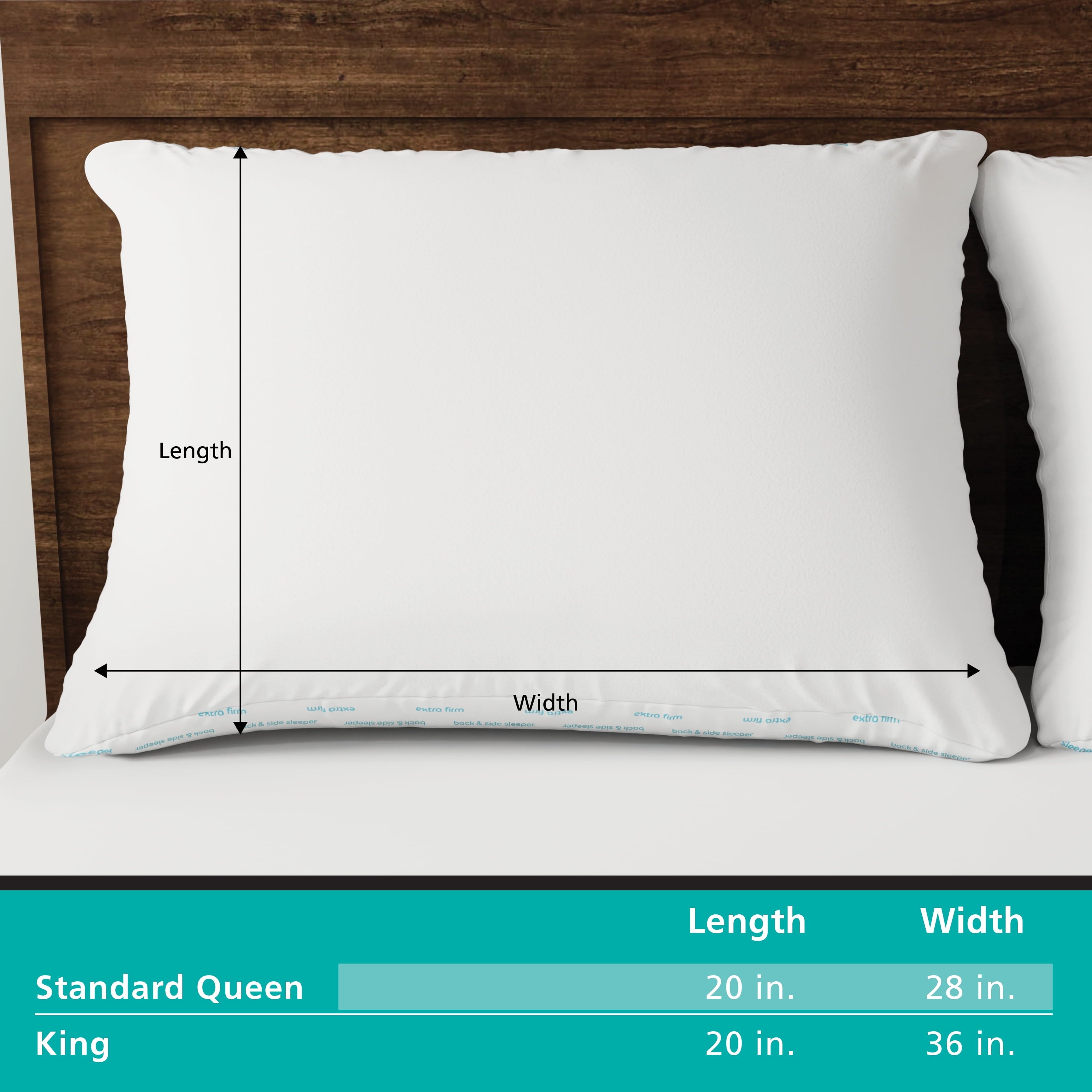 Orthopedic Support Back & Side Sleeper Bed Pillow, Standard/Queen - Extra Firm Support - Ergonomic Memory Foam Pillow for Neck Pain Support Detail