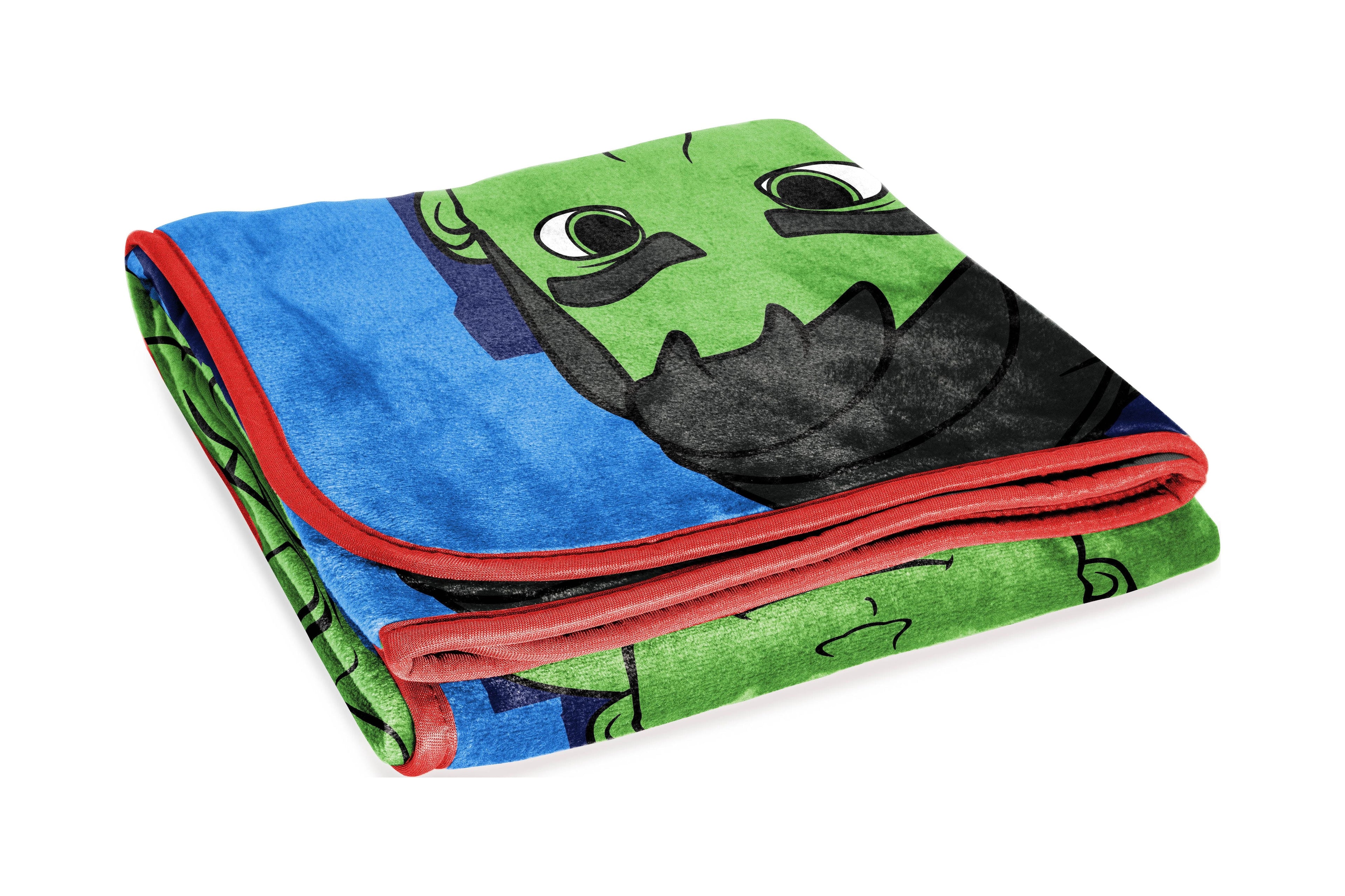 Reversible Sherpa Spidey & His Amazing Friends Kids Throw, 46 x 60, Microfiber, Blue, Marvel - Super Soft Reversible Sherpa Flannel Blanket Detail