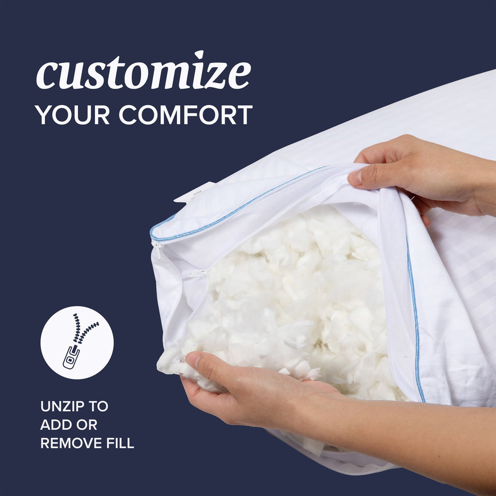 Fluffy Shredded Customizable Memory Foam Queen Pillow 1Pack, Adult - Decorative Throw Pillow Cushion for Sofa & Bed Detail