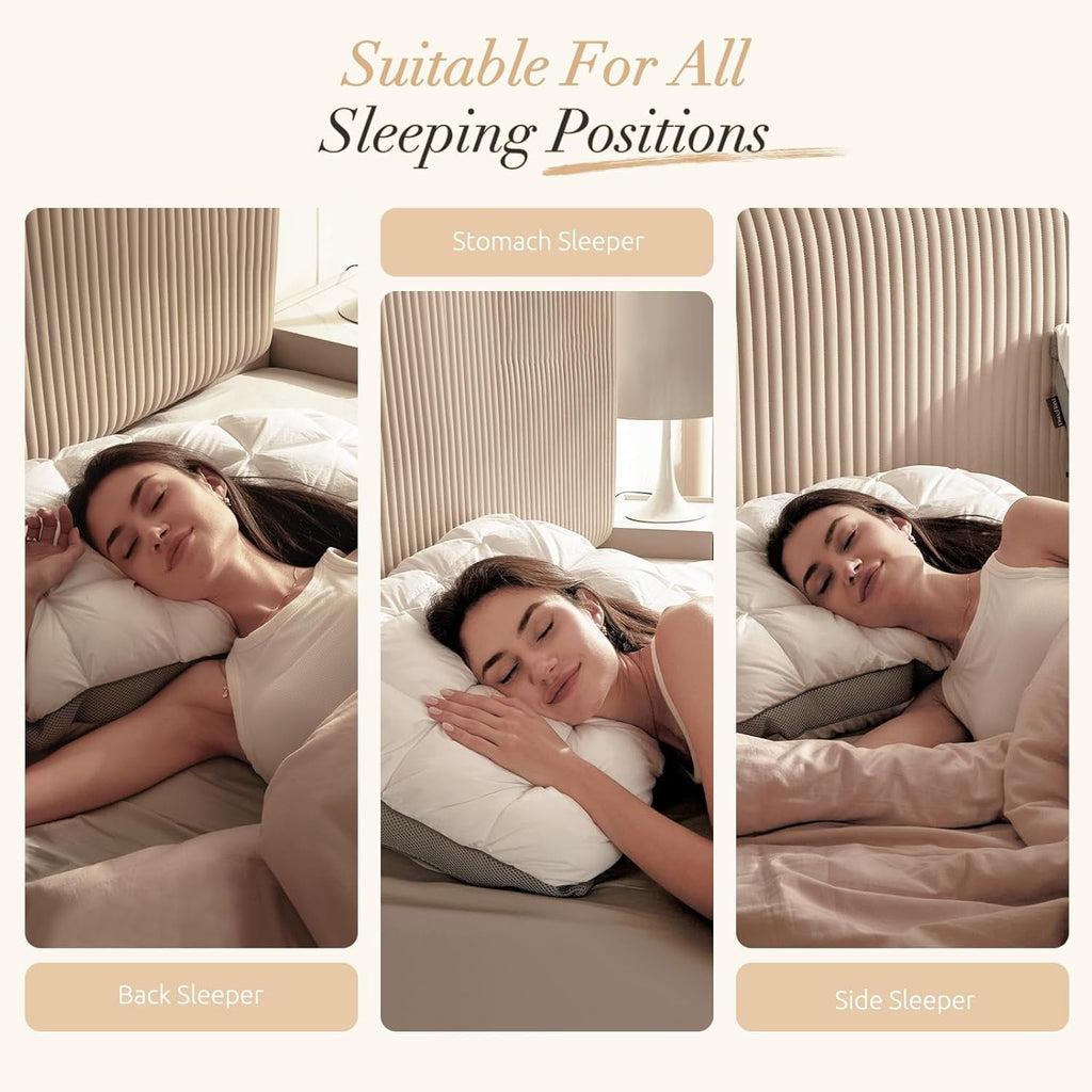Orthopedic Support Hotel Cervical Pillow for Sleeping – Ergonomic Contour Neck Support Bed Pillow, Fluffy and Supportive for Side, Back ... - Ergonomic Memory Foam Pillow for Neck Pain Support Detail