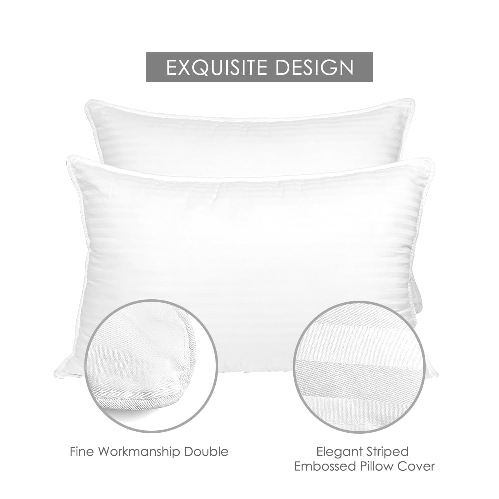 Ergonomic Memory Foam Bed Pillows 2-Pack Queen Size Luxury Hotel Pillow for Side and Back Sleeper Pillows for Bed with Cooling Cover - Ergonomic Memory Foam Pillow for Neck Pain Support Detail
