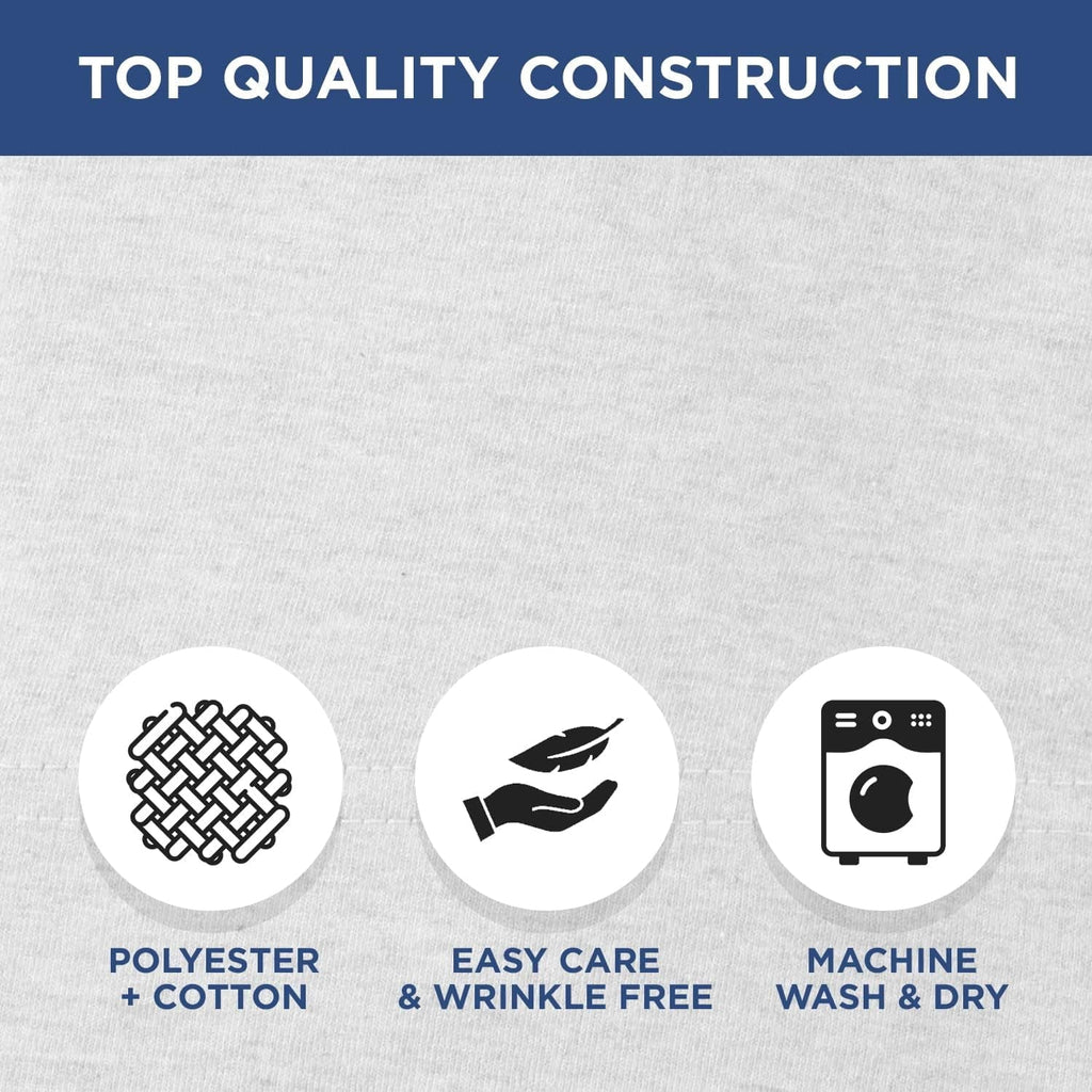 Wrinkle-Resistant 2 Pack Fitted Hospital Bed Sheets with Elastic All Around for a Perfect Fit - Cotton Rich Soft Knitted Jersey Sheet, ... - Breathable Egyptian Cotton Flat & Fitted Sheets Detail