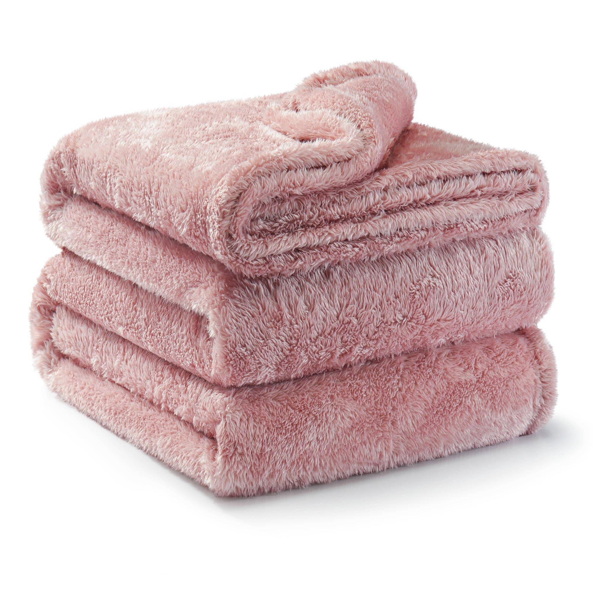 Lightweight Warm Plush Fuzzy Large Fleece Throw Blanket (50" x 70", Dusty Pink)- Soft, Warm and Lightweight - Lightweight Plush Warm Blanket for All Seasons Detail