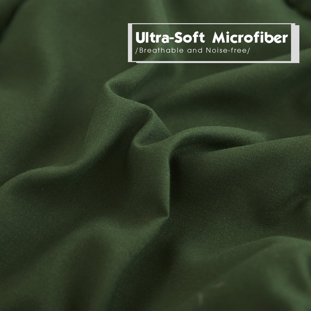 Hypoallergenic Cloud Light Weight Down Alternative Comforter Set, Queen, Green, Reversible - All-Season Down Alternative Comforter Insert Detail