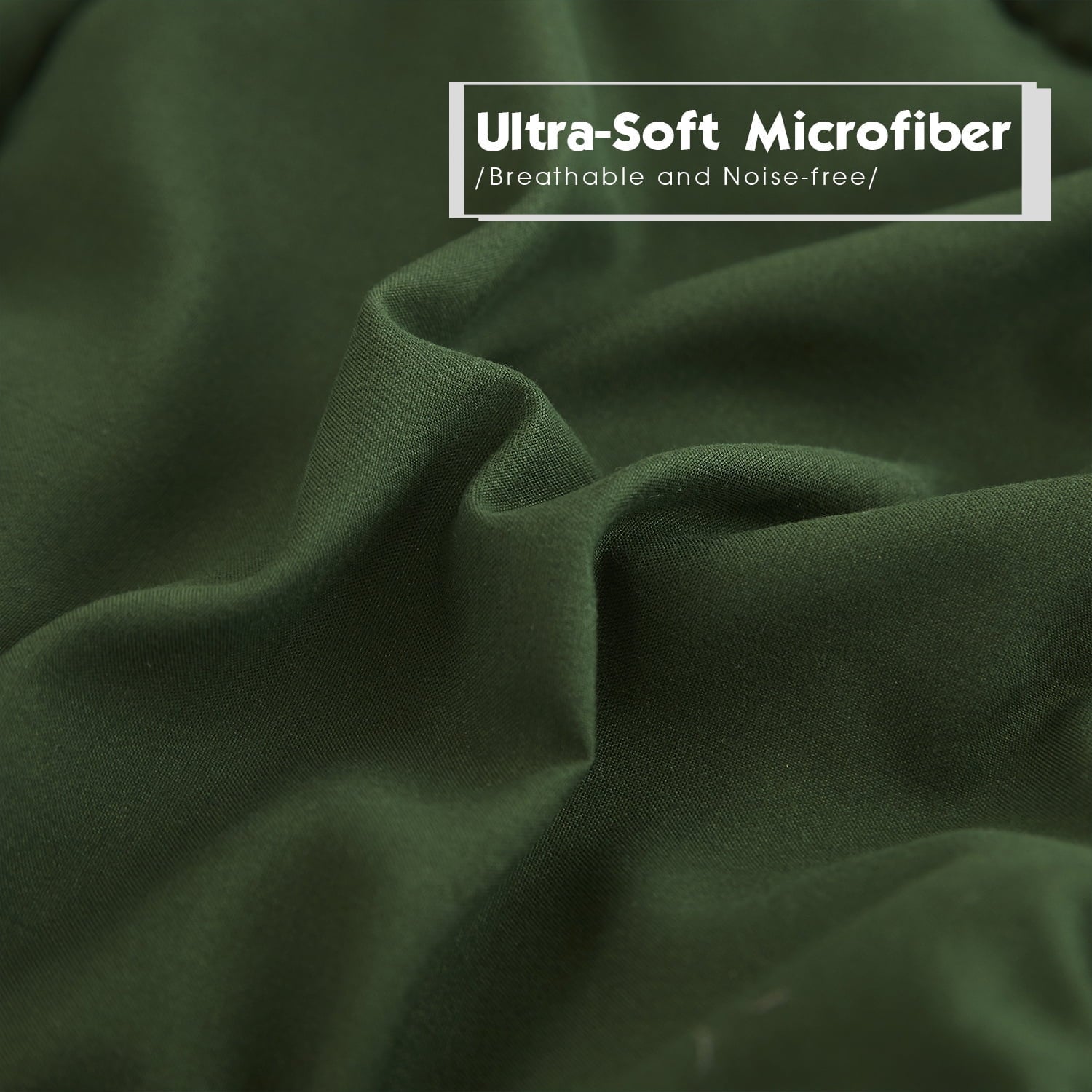 Hypoallergenic Cloud Light Weight Down Alternative Comforter Set, Queen, Green, Reversible - All-Season Down Alternative Comforter Insert Detail