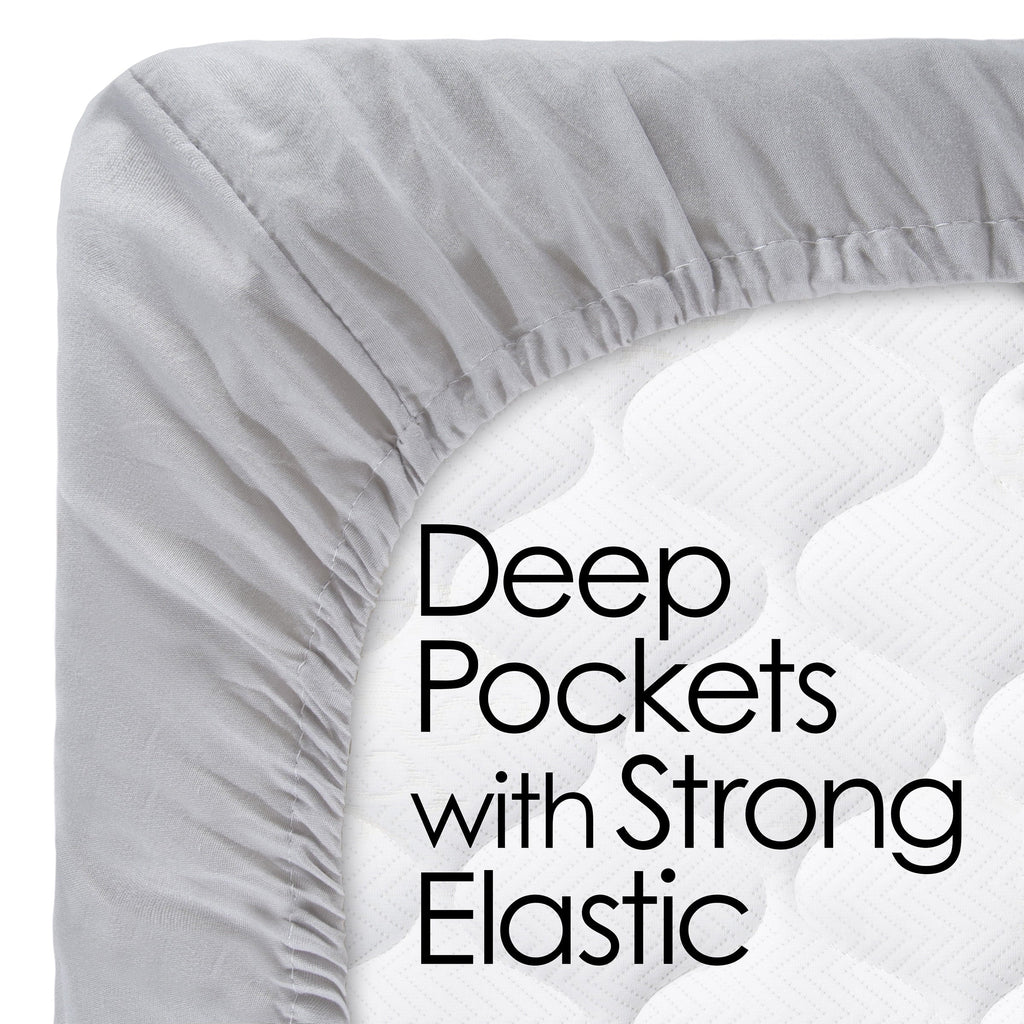 Ultra-Soft Set- 3 Piece Bed Linens-Fitted & Flat s, Plus A Pillowcase-Wrinkle, Stain & Fade Resistant (Twin, White) - Premium Ultra-Soft Pillowcase Pair for Sleeping Detail