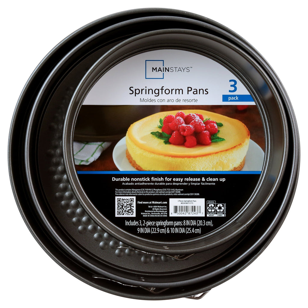 Ergonomic Manual 8", 9", 10" Round Nonstick Carbon Steel Springform Cake Pans, Gray, Set of 3 - Innovative Kitchen Helper for Modern Cooking Detail