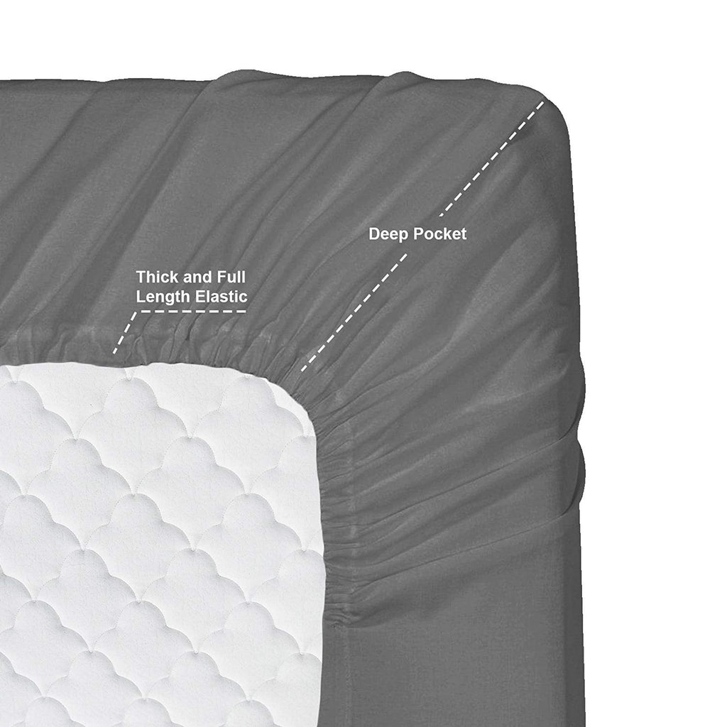 Cooling Sateen 6 Piece 1800 Collection Bed Sheet Set with Extra Pillowcases, Deep Pockets Fitted Sheet, 100% Soft Microfiber, Hypoal... - Premium Ultra-Soft Pillowcase Pair for Sleeping Detail