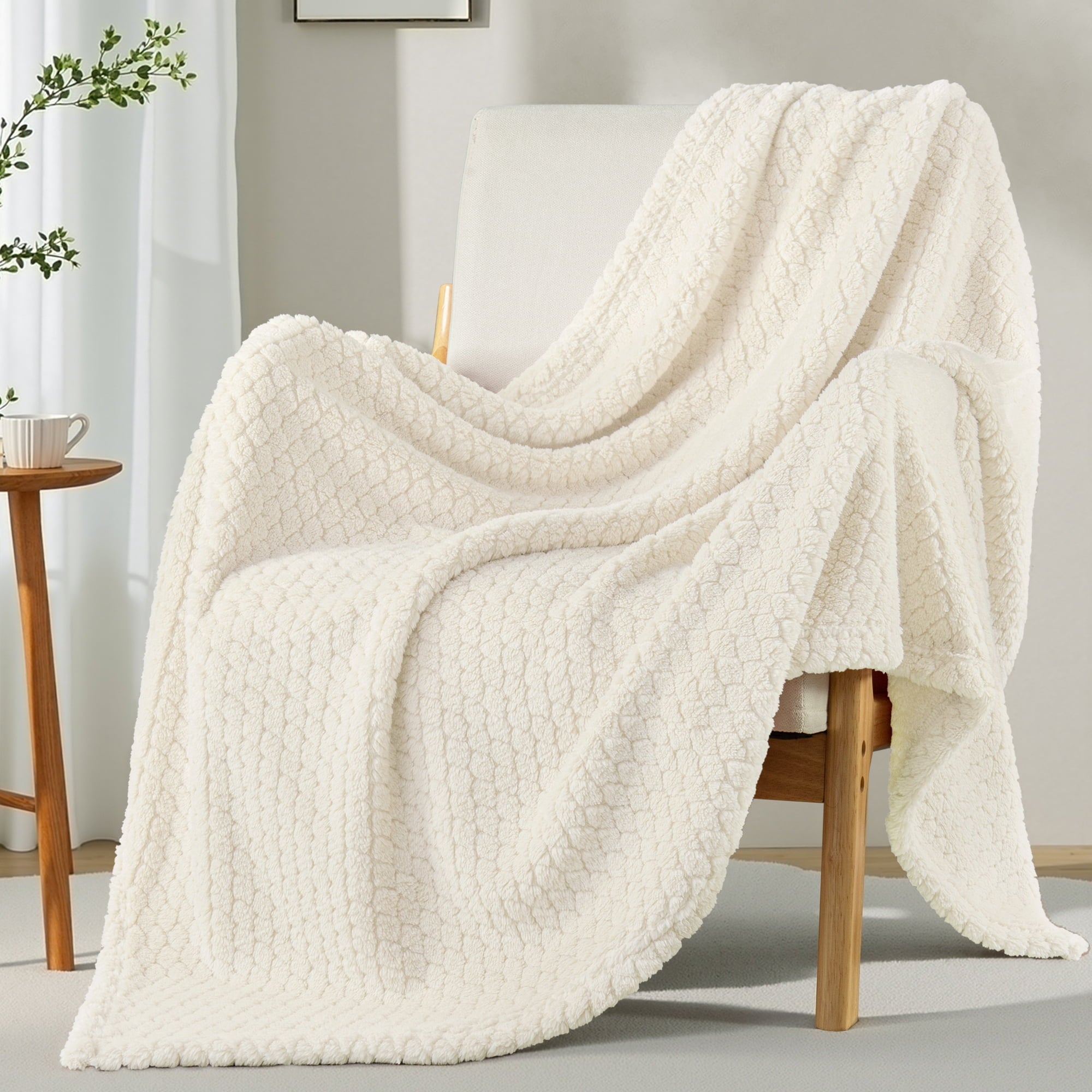 Cozy Fleece Fleece Throw Blanket for Couch, Super Soft Jacquard Bed Blanket, Lightweight Fuzzy Warm for All Seasons, 50x60 Inches... - Lightweight Plush Warm Blanket for All Seasons Detail