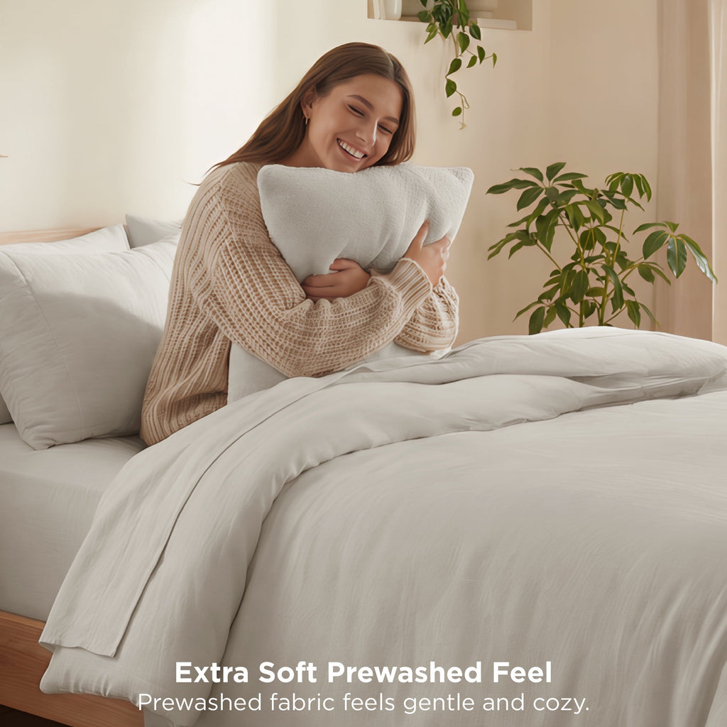 Heavyweight Warmth 3 Pieces Queen Comforter Bedding Set, Beige Bed Comforter Set for All Seasons, 1 Lightweight Prewashed Comforter and ... - Hypoallergenic Ultra-Fluffy Quilt for Winter Detail