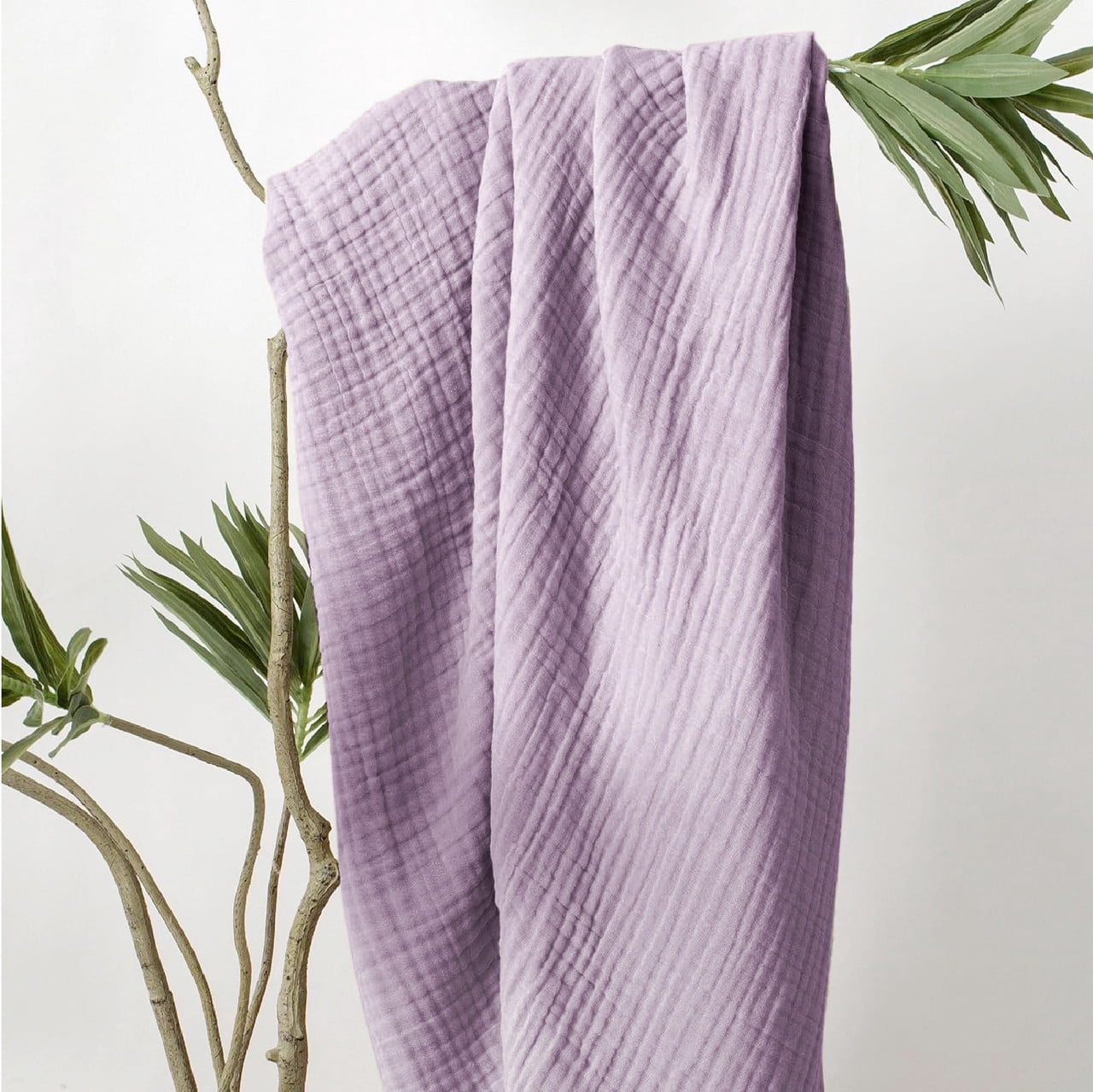 Decorative Knitted 100% Cotton Muslin Blanket Large 50" x 70", 6 Layers Lightweight and Breathable Throw Blankets for Couch, Soft Coolin... - Lightweight Plush Warm Blanket for All Seasons Detail