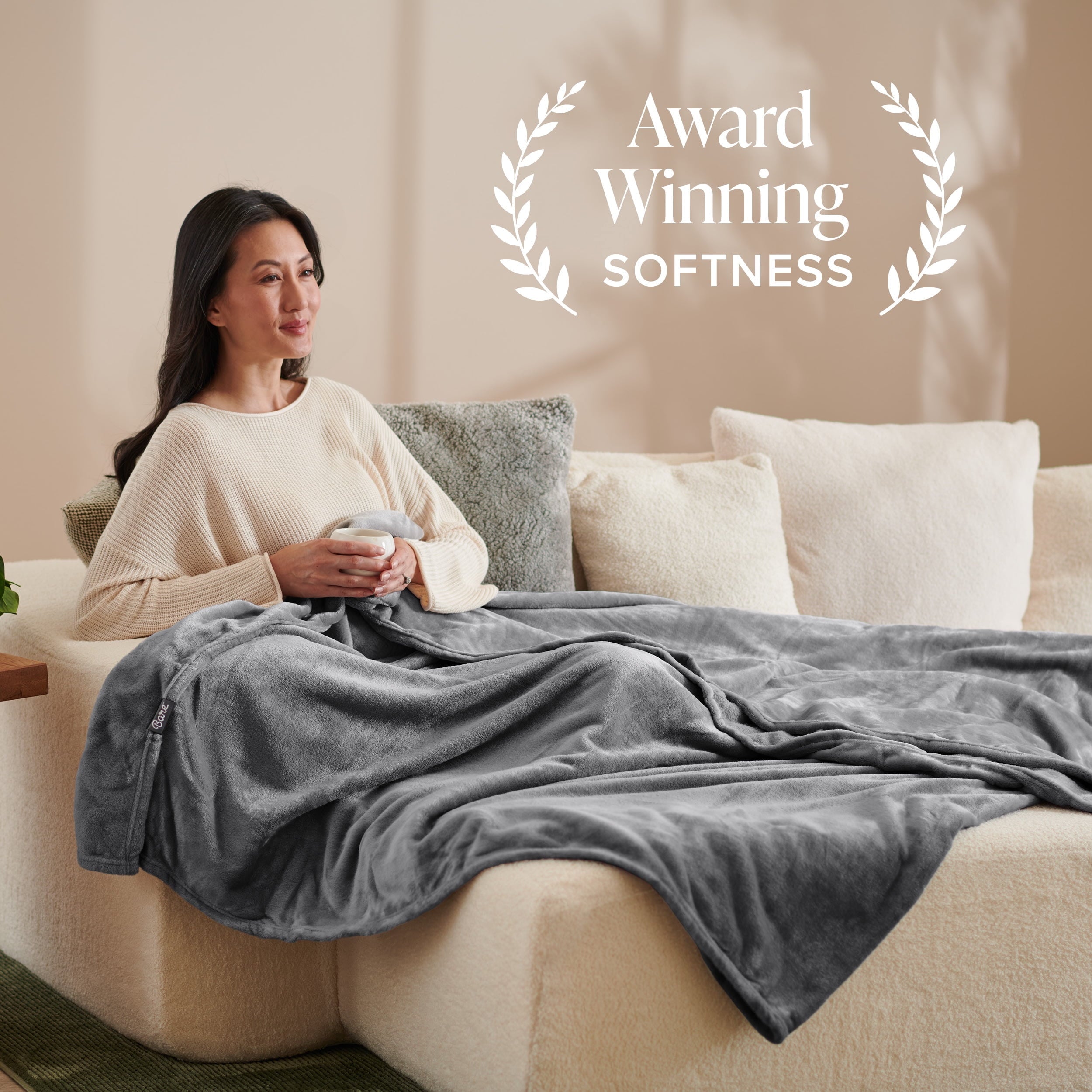 Reversible Sherpa Microplush Fleece Blanket - 300 GSM - Fuzzy Microfleece - Soft & Plush - Full/Queen, Gray - Cozy Fleece Throw Blanket for Couch & Bed Detail