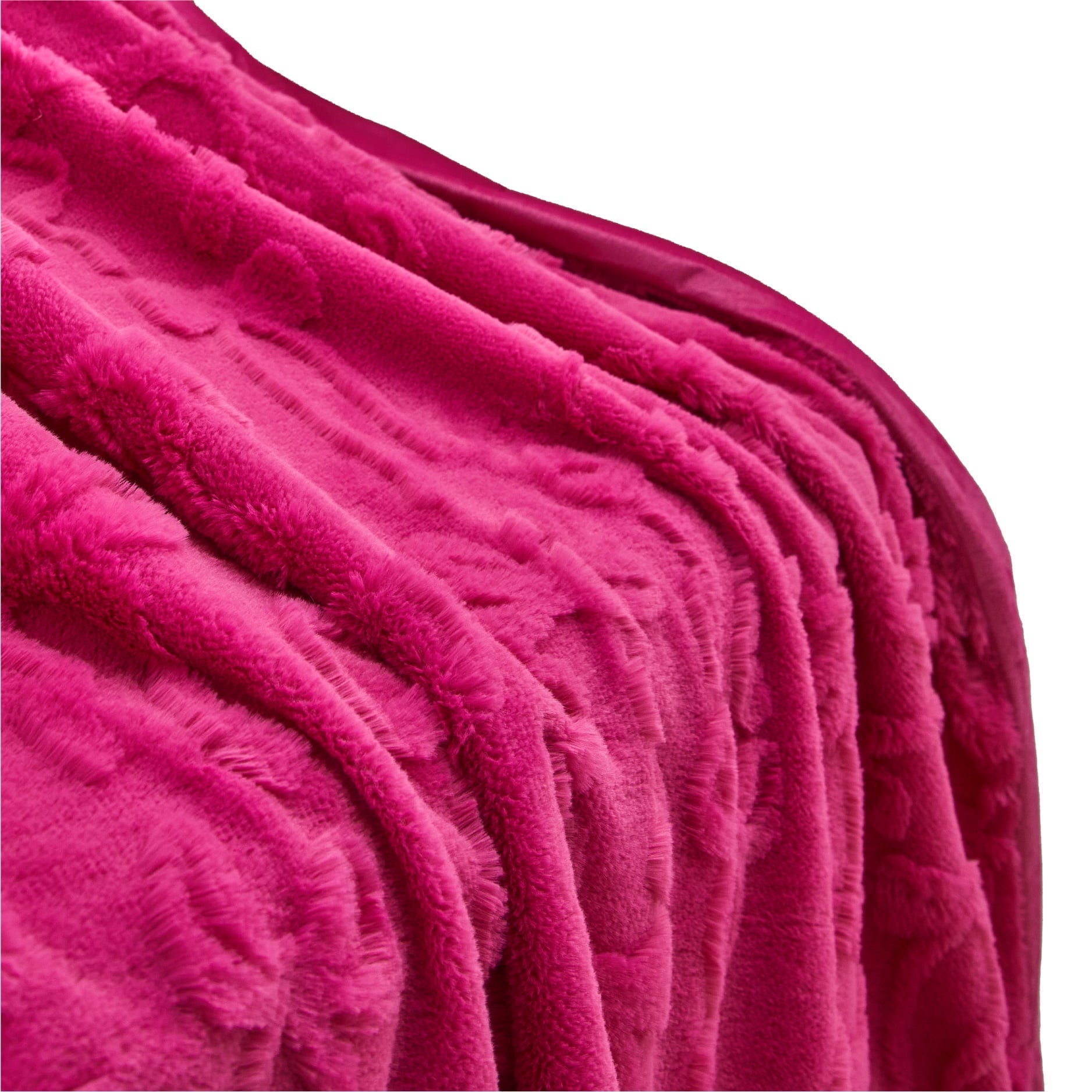 Reversible Sherpa Gen Z 50" x 60"Carved Bow Faux Fur Throw - Luxury Knitted Decorative Throw Blanket with Fringes Detail