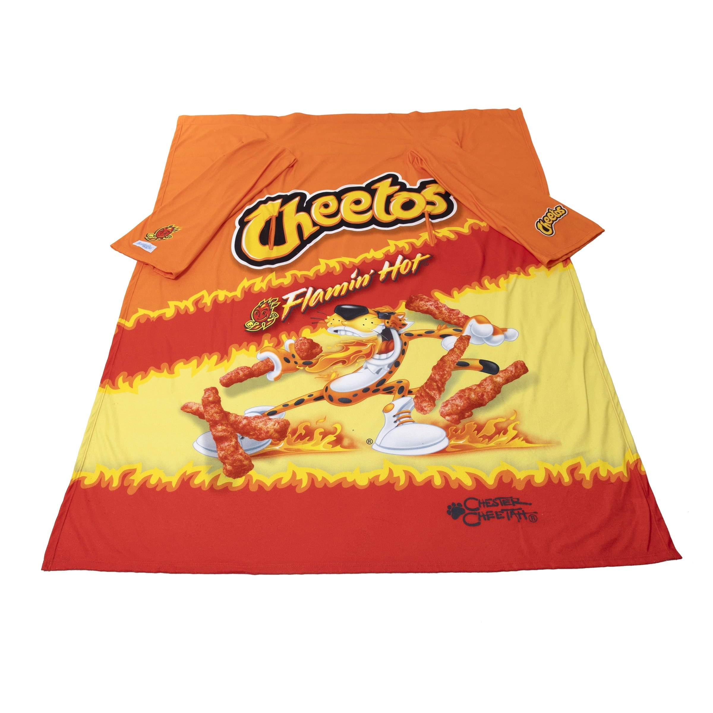 Decorative Knitted Cheetos Flaming Hot Wearable Blanket - Lightweight Plush Warm Blanket for All Seasons Detail