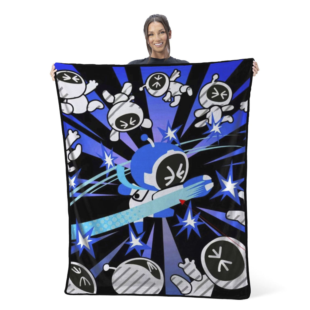 Decorative Knitted Silk Touch Throw Blanket for Kids, 46x60 inches - Super Soft Reversible Sherpa Flannel Blanket Detail