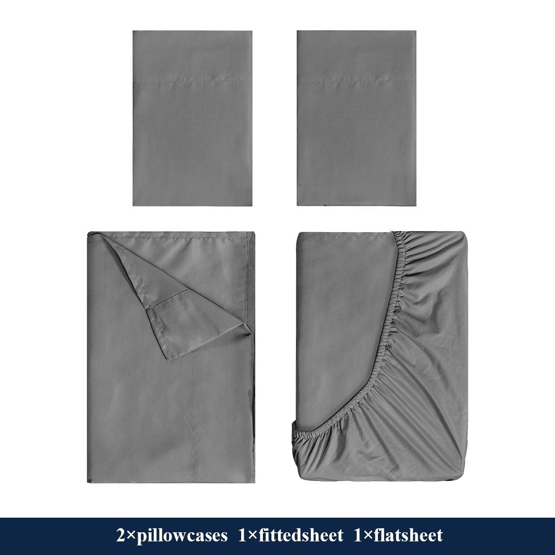 Cooling Sateen Full Size Bed Sheets, 4 Piece Sheets 14” Deep Pocket Sheet & Pillowcase Sets Soft Microfiber Luxury Bedding Fitted Sh... - Cooling Hotel Quality Bedding Sheets and Pillowcases Detail