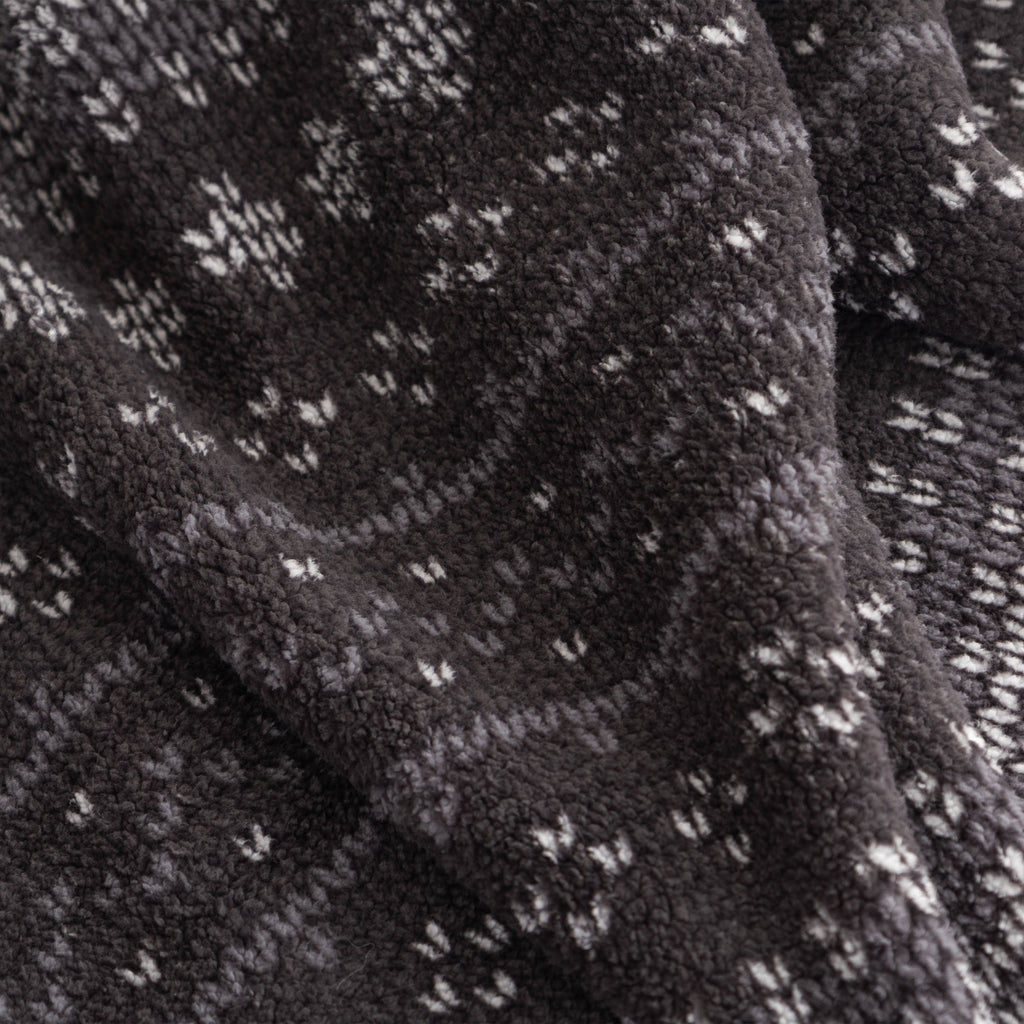 Super Soft Flannel Berkshire Life Reversible Printed Hampshire Soft Throw Blanket, Glacier Fair Isle - Super Soft Reversible Sherpa Flannel Blanket Detail