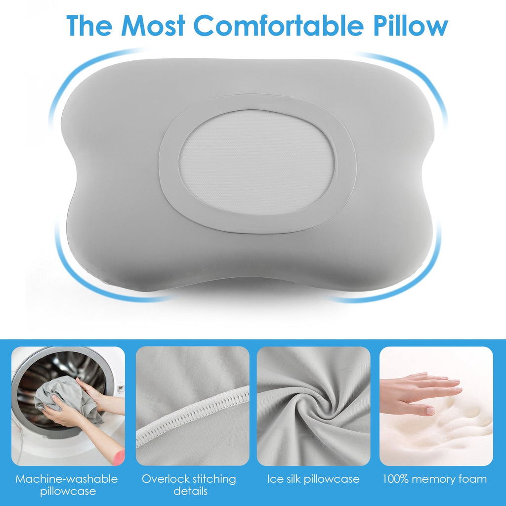 Hotel Collection Cervical Pillow Orthopedic Cervical Pillow for Neck Pain Relief, Memory Foam Bed Pillow with Pillowcase, Contour Bed ... - Ergonomic Memory Foam Pillow for Neck Pain Support Detail
