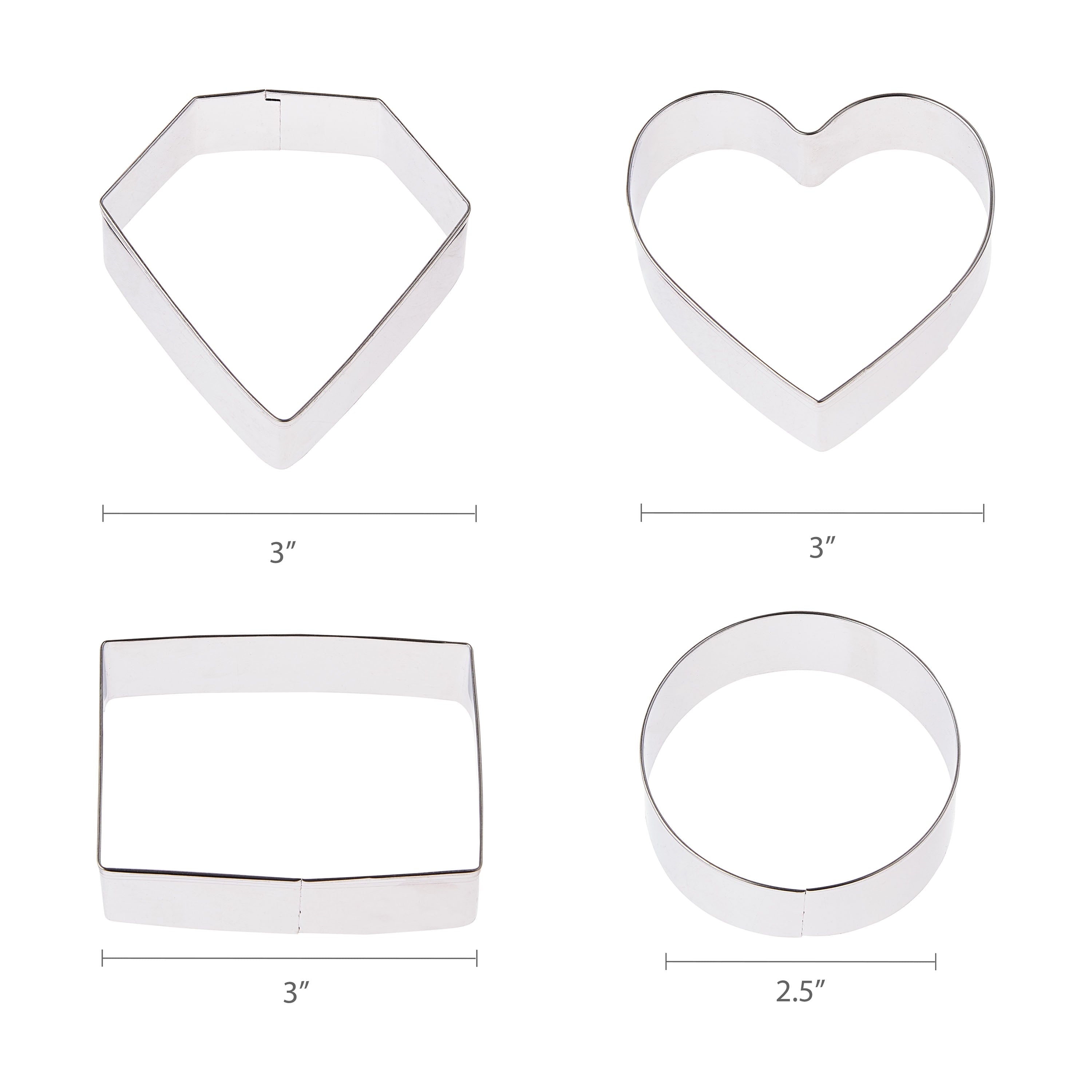 Multi-Functional Metal Shaped Cookie Cutters Set, 14 Pieces - Kitchen Gadget Tool for Quick Food Prep Detail