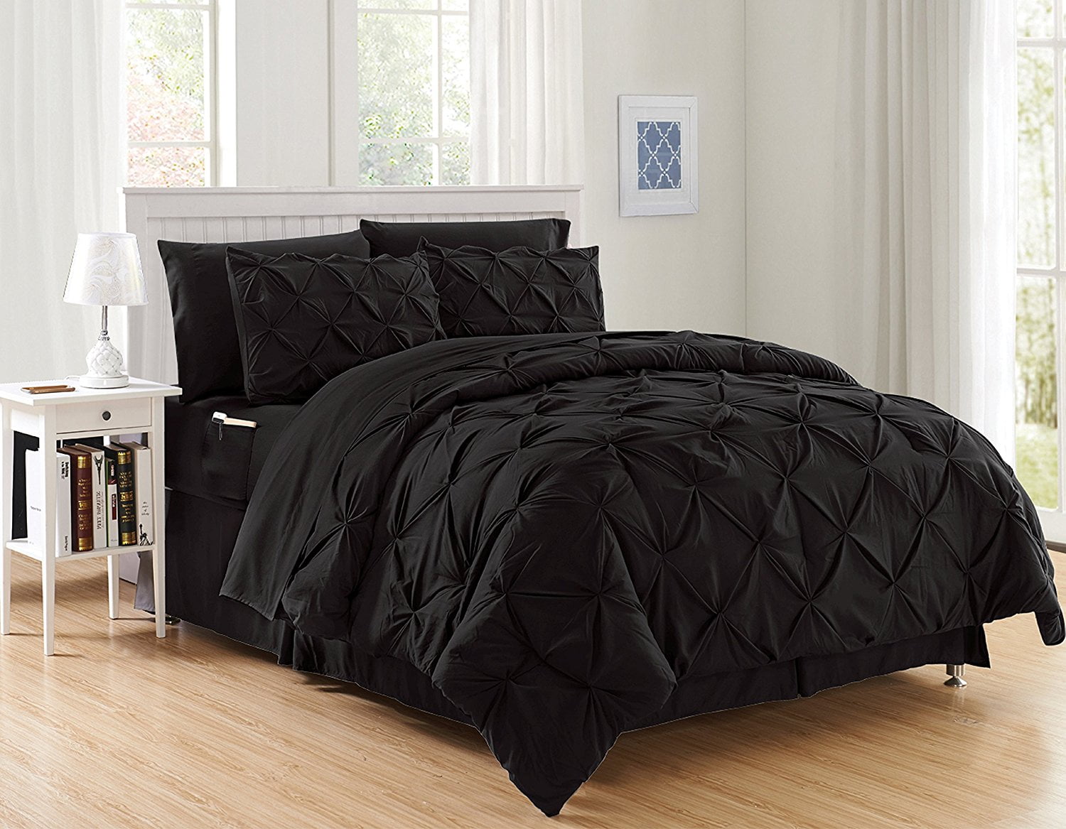 Heavyweight Warmth 8 Pieces Prestige Soft and Comfortable Collection Comforter Set, Full/Queen, Black - Hypoallergenic Ultra-Fluffy Quilt for Winter - Default Title