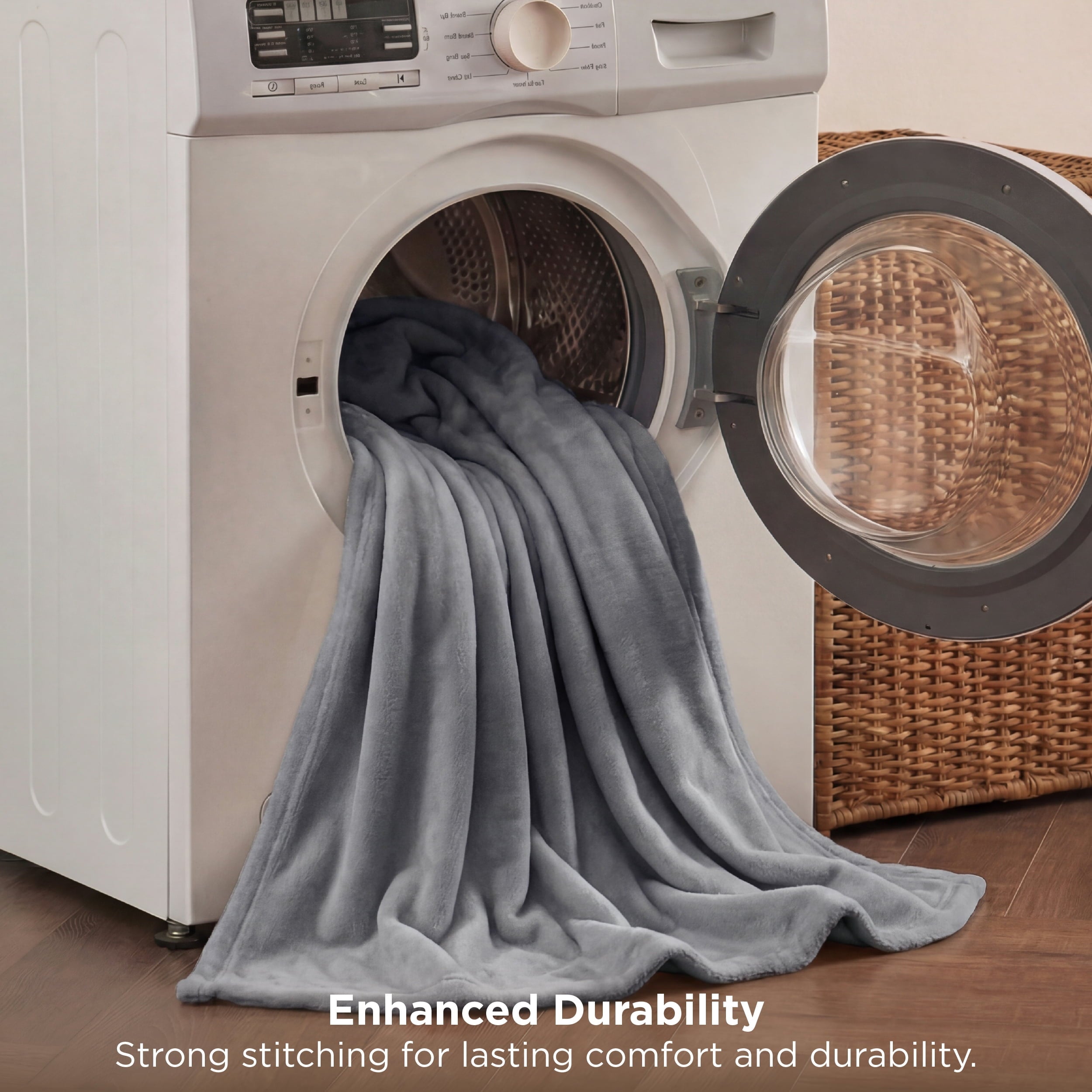Super Soft Flannel Fleece Throw Blanket for Couch Grey, Lightweight Plush Fuzzy Cozy Soft Blankets and Throws for Sofa, 50x60 inches - Lightweight Plush Warm Blanket for All Seasons Detail