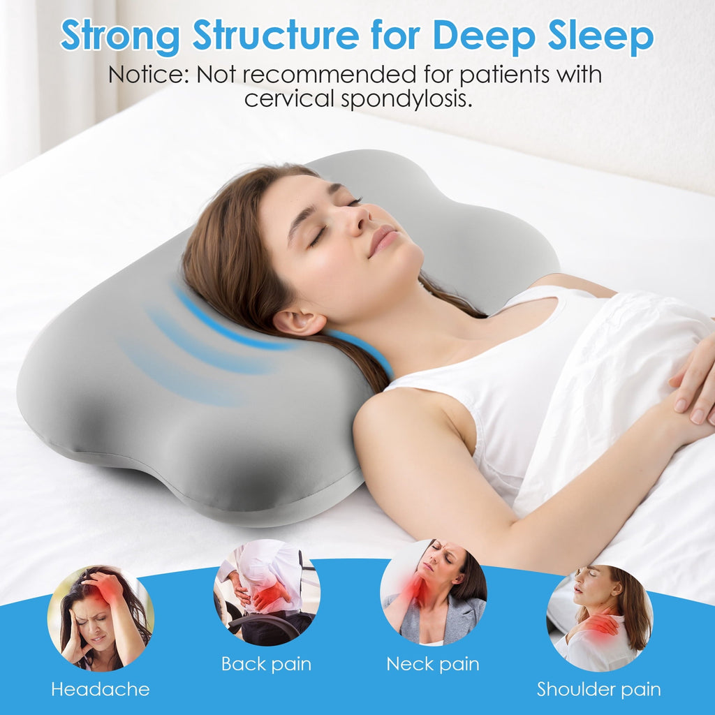 Hotel Collection Cervical Pillow Orthopedic Cervical Pillow for Neck Pain Relief, Memory Foam Bed Pillow with Pillowcase, Contour Bed ... - Ergonomic Memory Foam Pillow for Neck Pain Support Detail