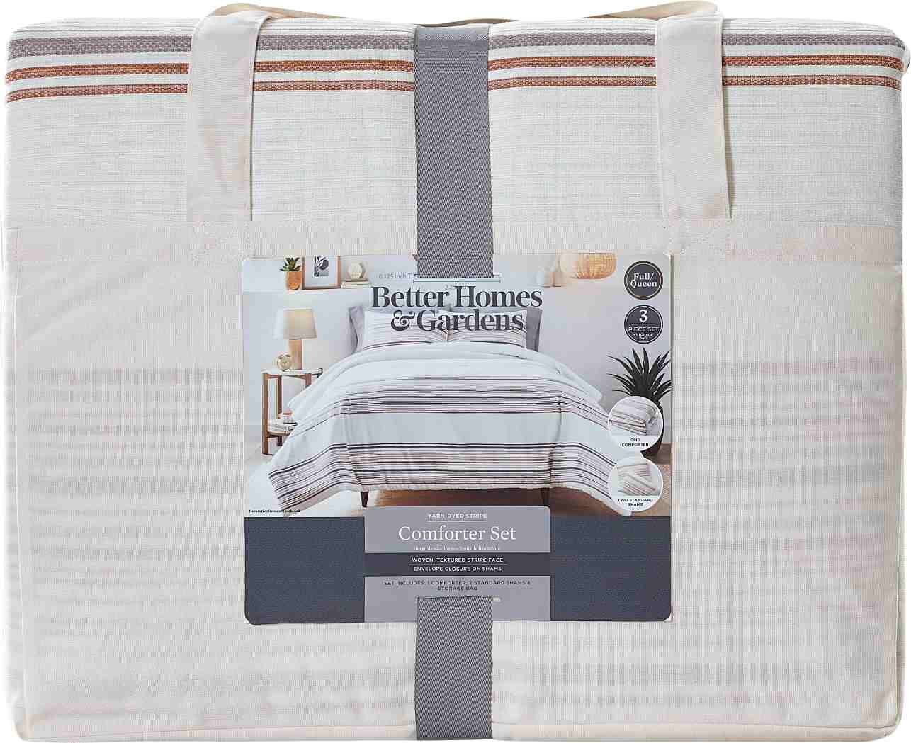 Fluffy Down Alternative 3-Piece Red Yarn Dye Stripe Comforter Set, Full/Queen - All-Season Down Alternative Comforter Insert Detail