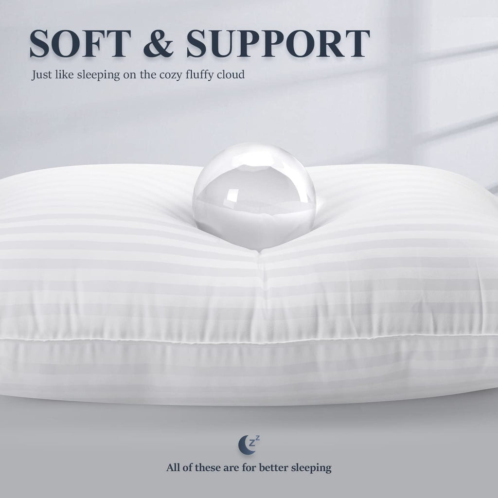 Ergonomic Memory Foam Bed Pillows 2-Pack Queen Size Luxury Hotel Pillow for Side and Back Sleeper Pillows for Bed with Cooling Cover - Ergonomic Memory Foam Pillow for Neck Pain Support Detail