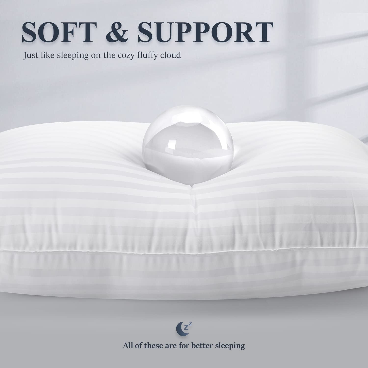 Ergonomic Memory Foam Bed Pillows 2-Pack Queen Size Luxury Hotel Pillow for Side and Back Sleeper Pillows for Bed with Cooling Cover - Ergonomic Memory Foam Pillow for Neck Pain Support Detail