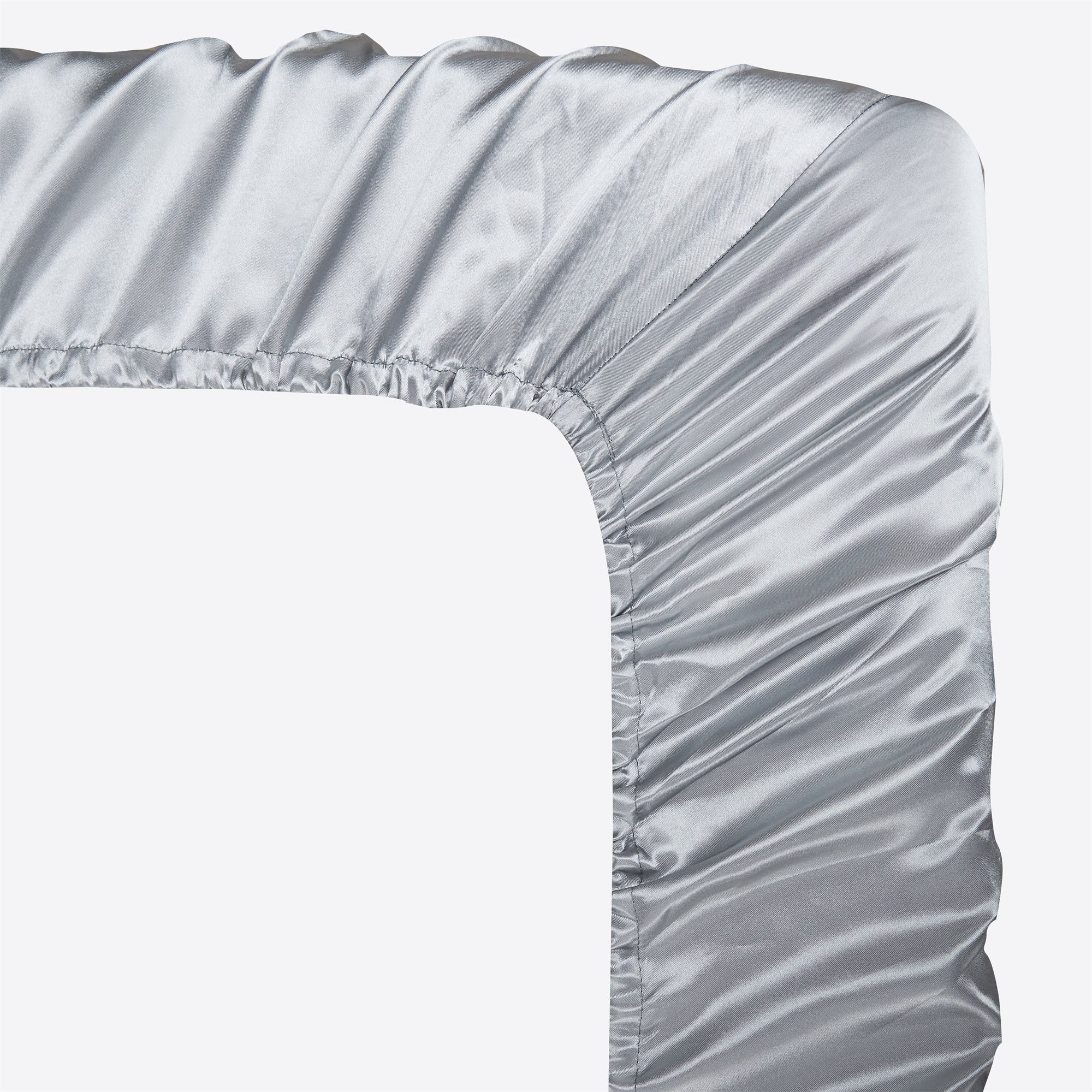 Wrinkle-Resistant Satin Fitted Sheet King Size 14 Inch Deep Pocket Bed Sheet Silk Sheet Ultra Soft Machine Washable, Light Gray - Breathable Egyptian Cotton Flat & Fitted Sheets Detail
