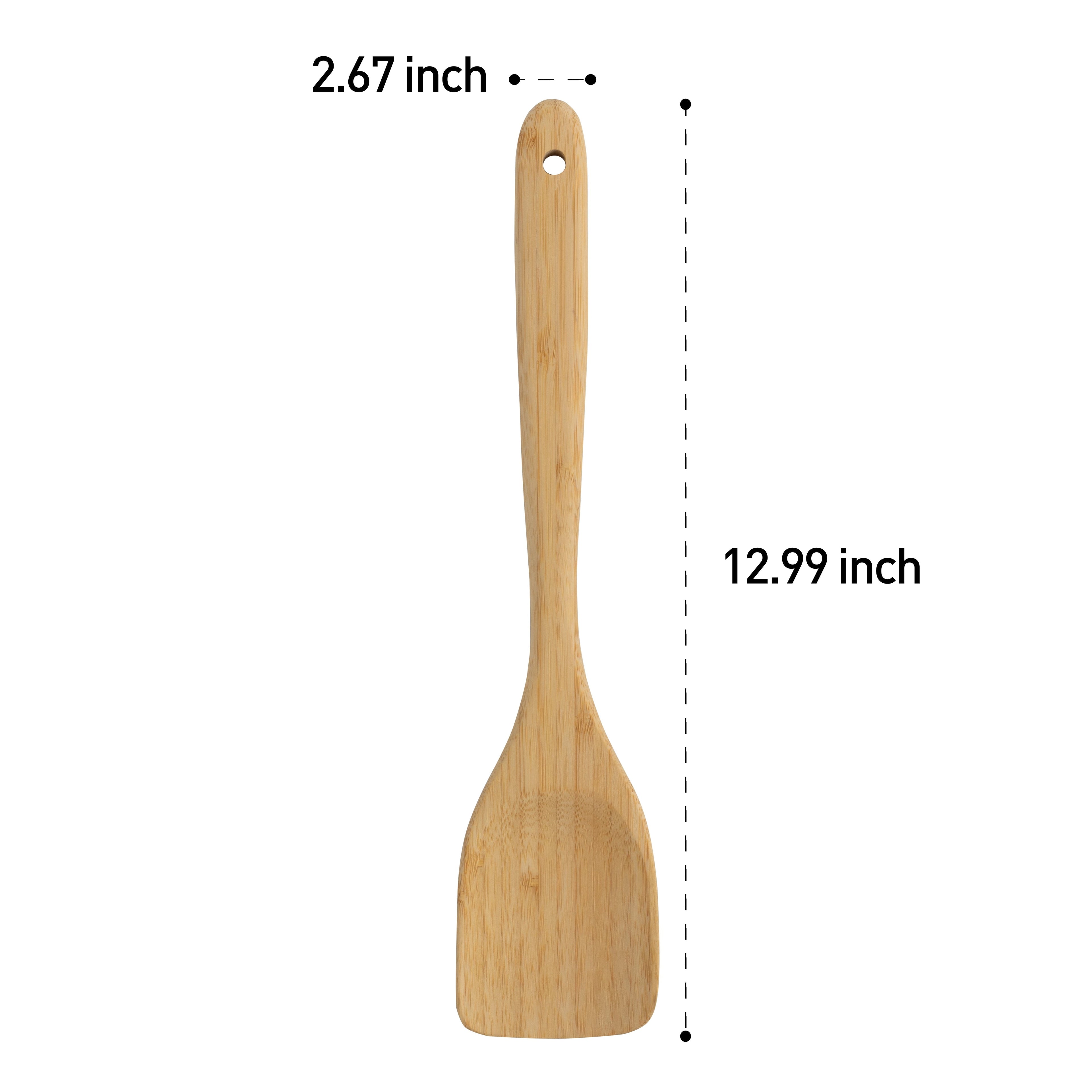 Professional Grade Bamboo Turner, Crafted , Cooking and Kitchen, 12.99 x 2.67 x 0.59 inch. - Multi-Purpose Hand Tool for Daily Meal Prep Detail