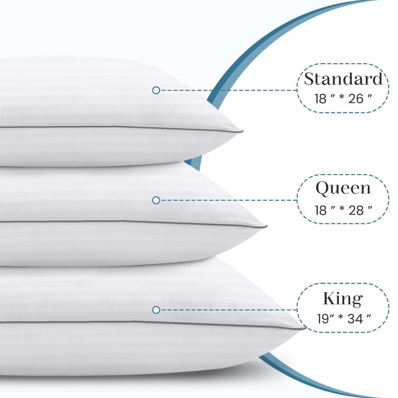 Hotel Collection Pillows Queen Size Set of 2, Bed Pillows for Side, Back and Stomach Sleepers, Super Soft Down Alternative Filling, Lu... - Orthopedic Shredded Foam Bed Pillow Set Detail
