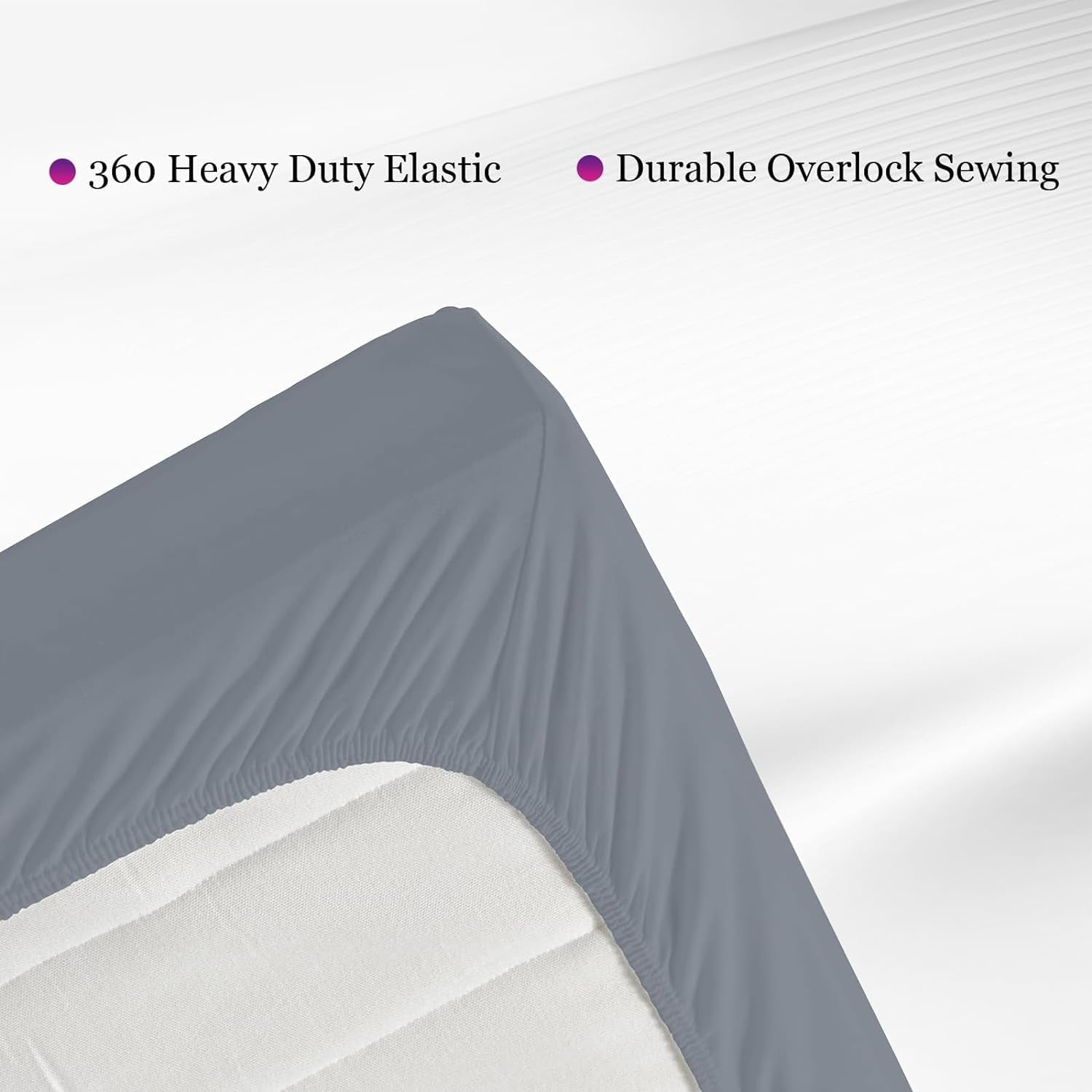 Breathable Luxury Grounding Fitted Sheet Kit Queen Size, Deep Pocket Fitted Sheet, Organic Cotton 7% Silver Fiber, Conductive Bed Cover... - Luxury Bed Sheet Set with Deep Pockets Detail