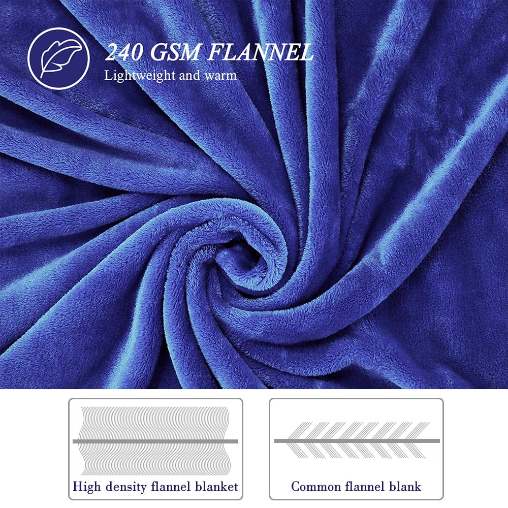 Super Soft Flannel Large Navy Fleece Throw Blankets, Throw Size Soft Fuzzy Blanket for Women Men and s, All Season Lightweight Microfibe... - Lightweight Plush Warm Blanket for All Seasons Detail