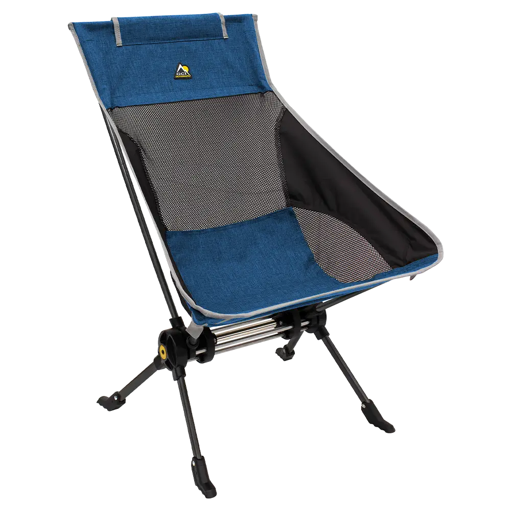 Smooth Motion ComPack Rocker - Choice 980 - Heavy-Duty Kickback Rocker with Beverage Holder - Heathered Royal