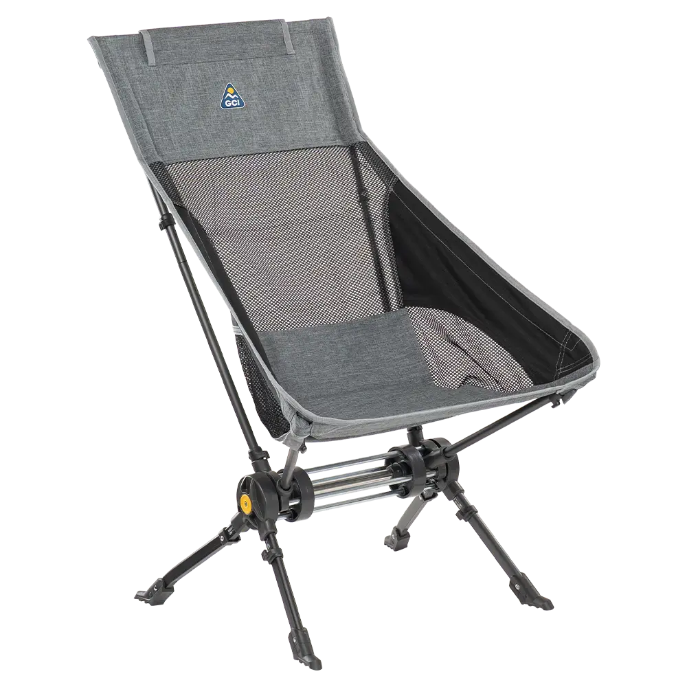 Smooth Motion ComPack Rocker - Choice 980 - Heavy-Duty Kickback Rocker with Beverage Holder - Heathered Pewter