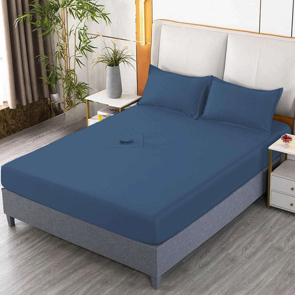 Premium Egyptian Cotton Egyptian Cotton Fitted Sheet Queen Size - 400 Thread Count Queen Size Fitted Sheet Only, Extra Soft, Cooling, 15" Dee... - Cooling Hotel Quality Bedding Sheets and Pillowcases Detail