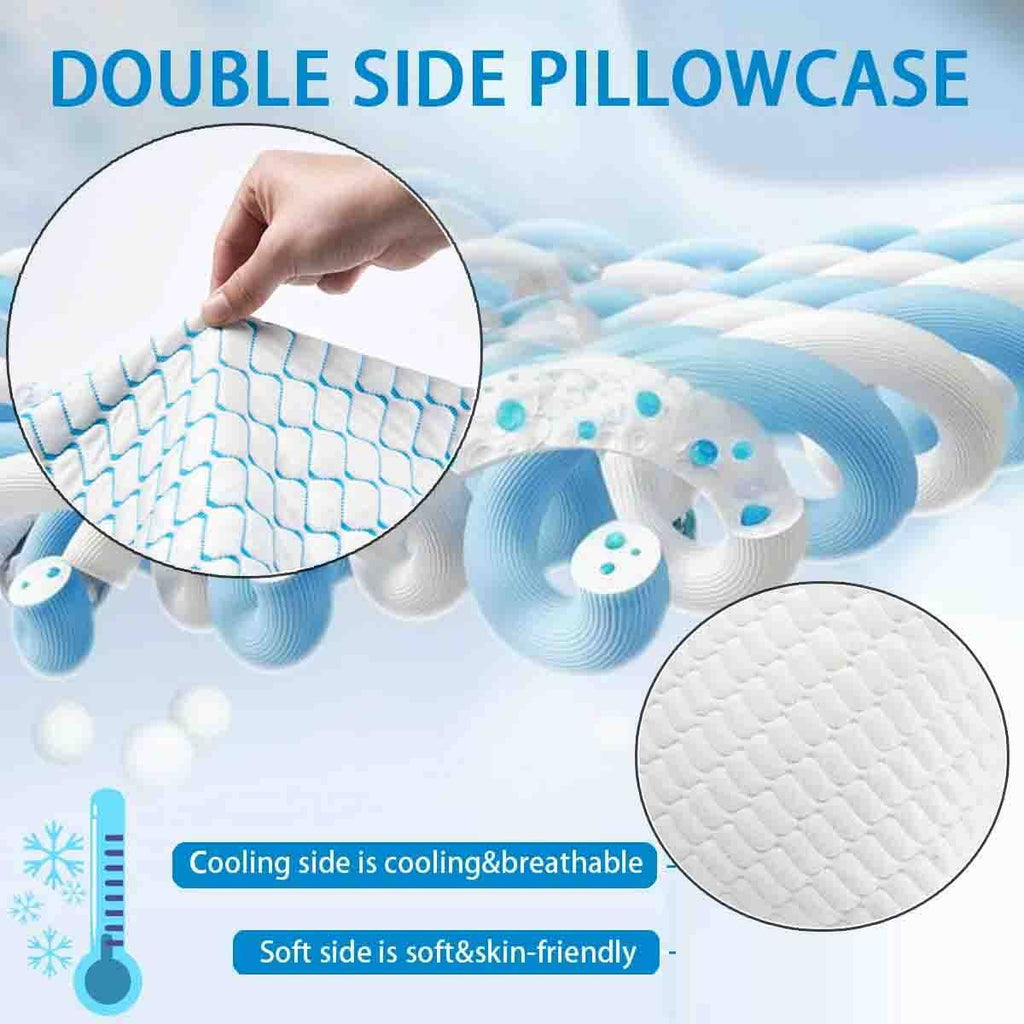 Decorative Plump Pillows for Sleeping (2-Pack), Luxury Hotel Pillows Queen Size Set of 2,Bed Pillows for Side and Back Sleeper (Queen) - Orthopedic Shredded Foam Bed Pillow Set Detail
