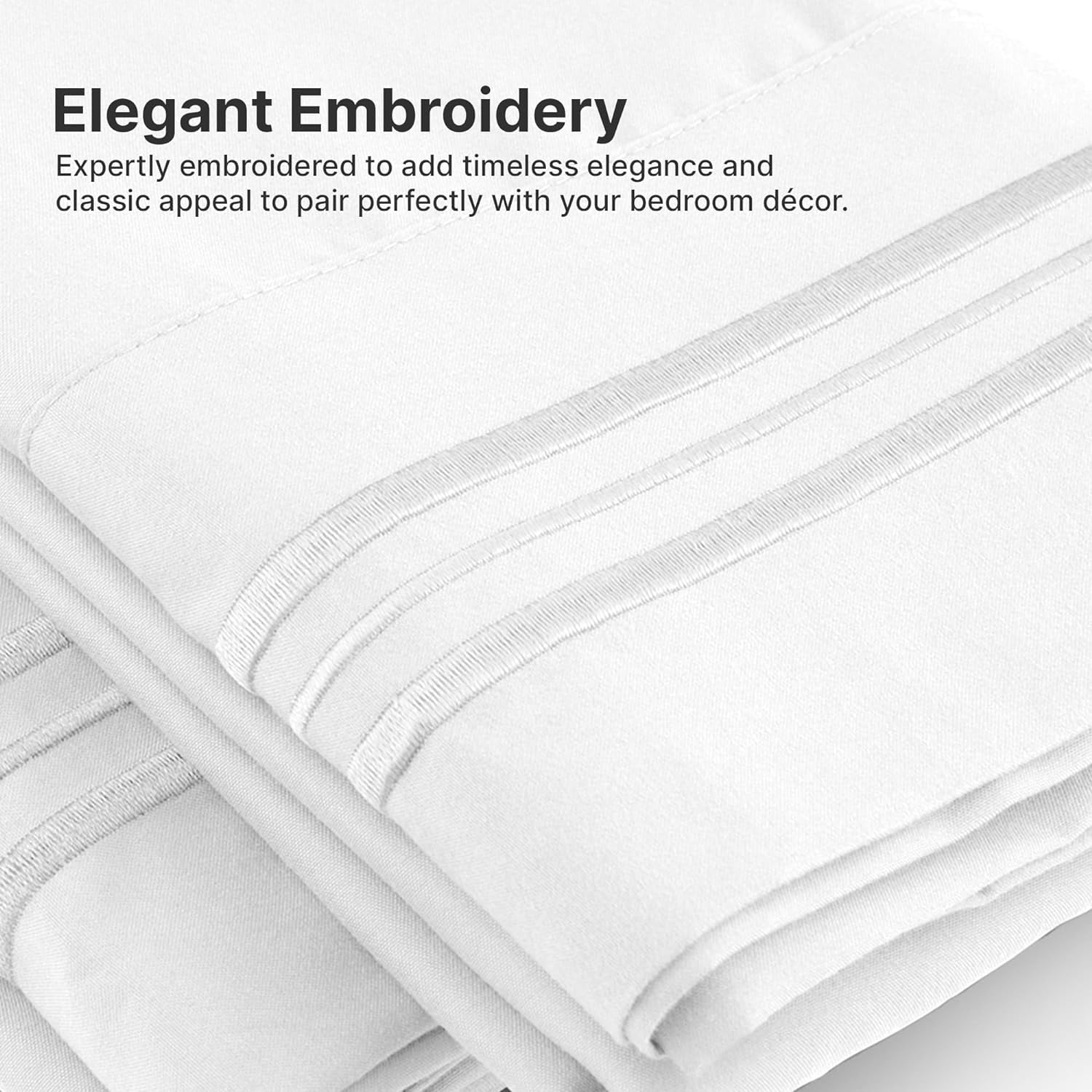 Premium Egyptian Cotton 6-Piece Extra Deep Pocket Sheet Set With Extra Matching Pillowcases - King Size Bed Sheets Fits 18"-24" Ma... - Cooling Hotel Quality Bedding Sheets and Pillowcases Detail