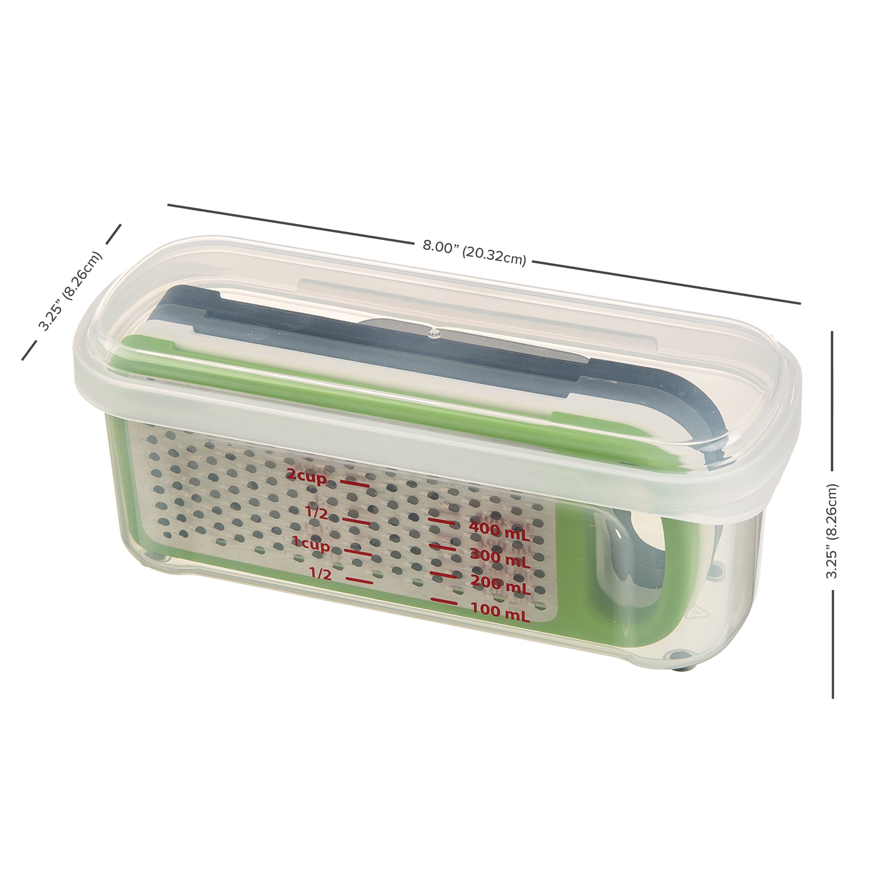 Ergonomic Manual Compact Grate & Slice Set - Premium Stainless Steel Garlic Presser & Peeler Detail