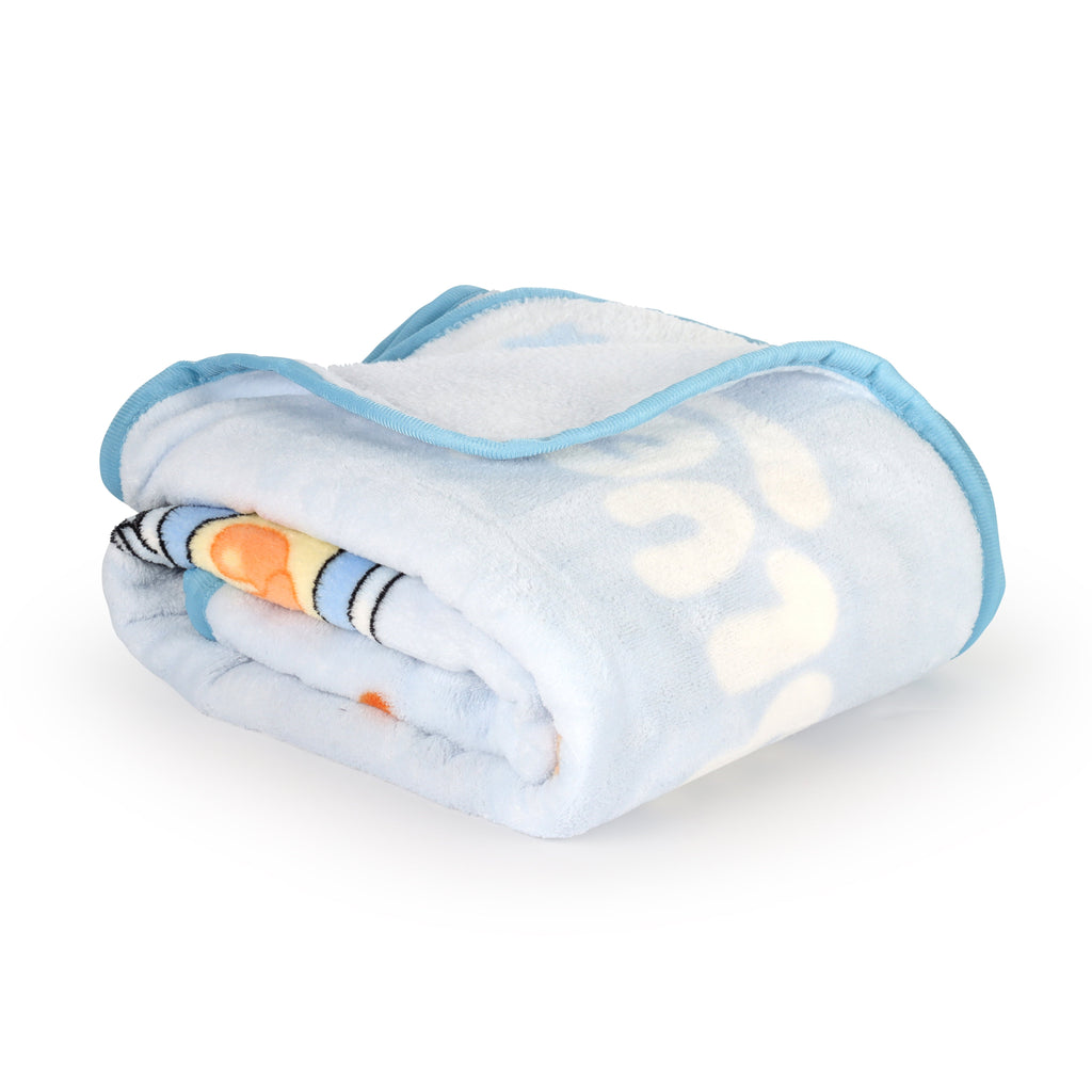 Cozy Fleece Family Kids Throw Blanket, Soft Coral Fleece, Multicolor, 46" x 60" - Luxury Knitted Decorative Throw Blanket with Fringes Detail