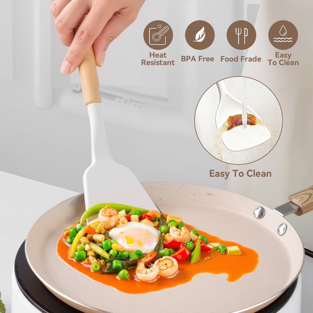 Heavy Duty Kitchen Utensils Set for Cooking, 11 Cooking Utensils, 6 Knife set Beige,3 Utensil Sets,utensilios de cocina - Professional Kitchen Tool for Culinary Enthusiasts Detail