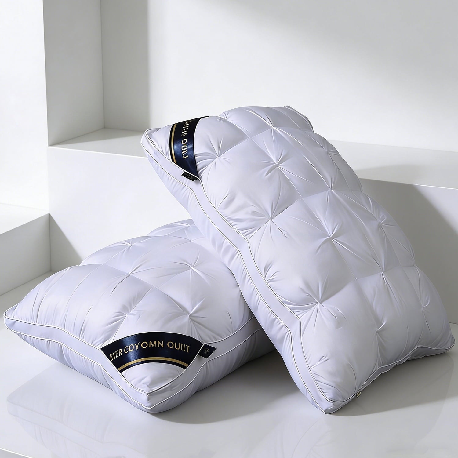 Ergonomic Memory Foam 2-Pack White Twisted Bed Pillows (20" x 16.5") - Soft Plush Down Alternative, Breathable and Hypoallergenic, Standard... - Hotel Quality Plush Sleeping Pillows Detail