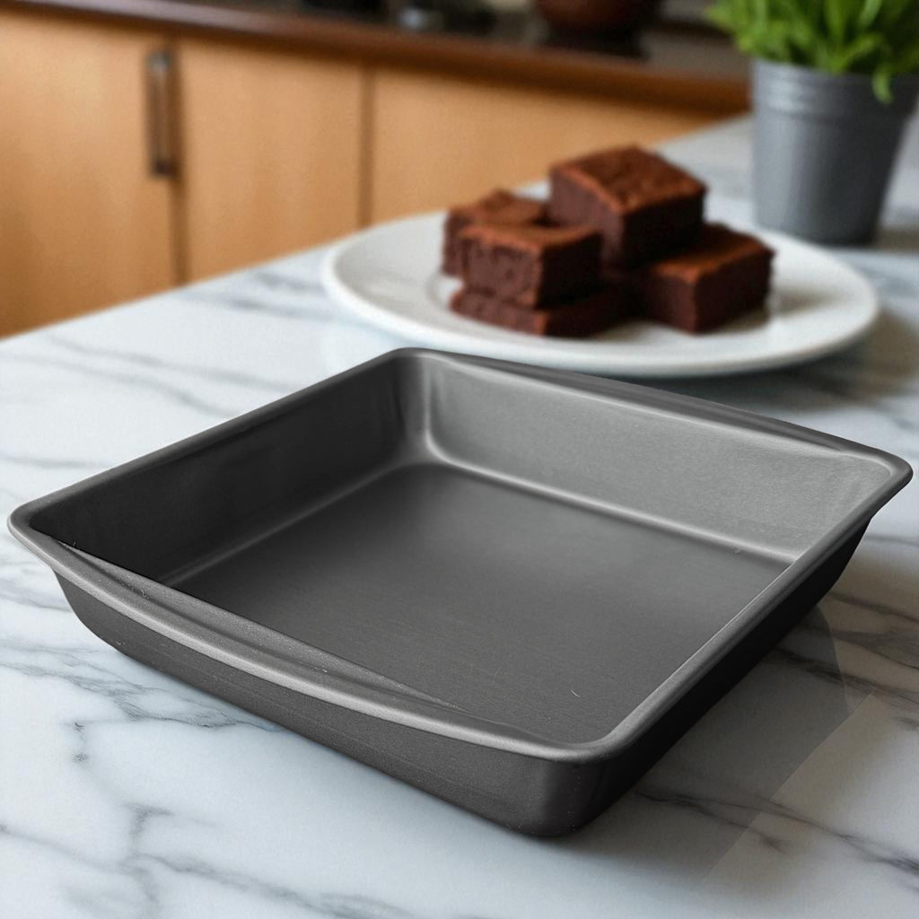 Multi-Functional 9" x 9" x 2" Nonstick Square Cake Pan, Gray - Multi-Functional Manual Food Chopper & Slicer Detail