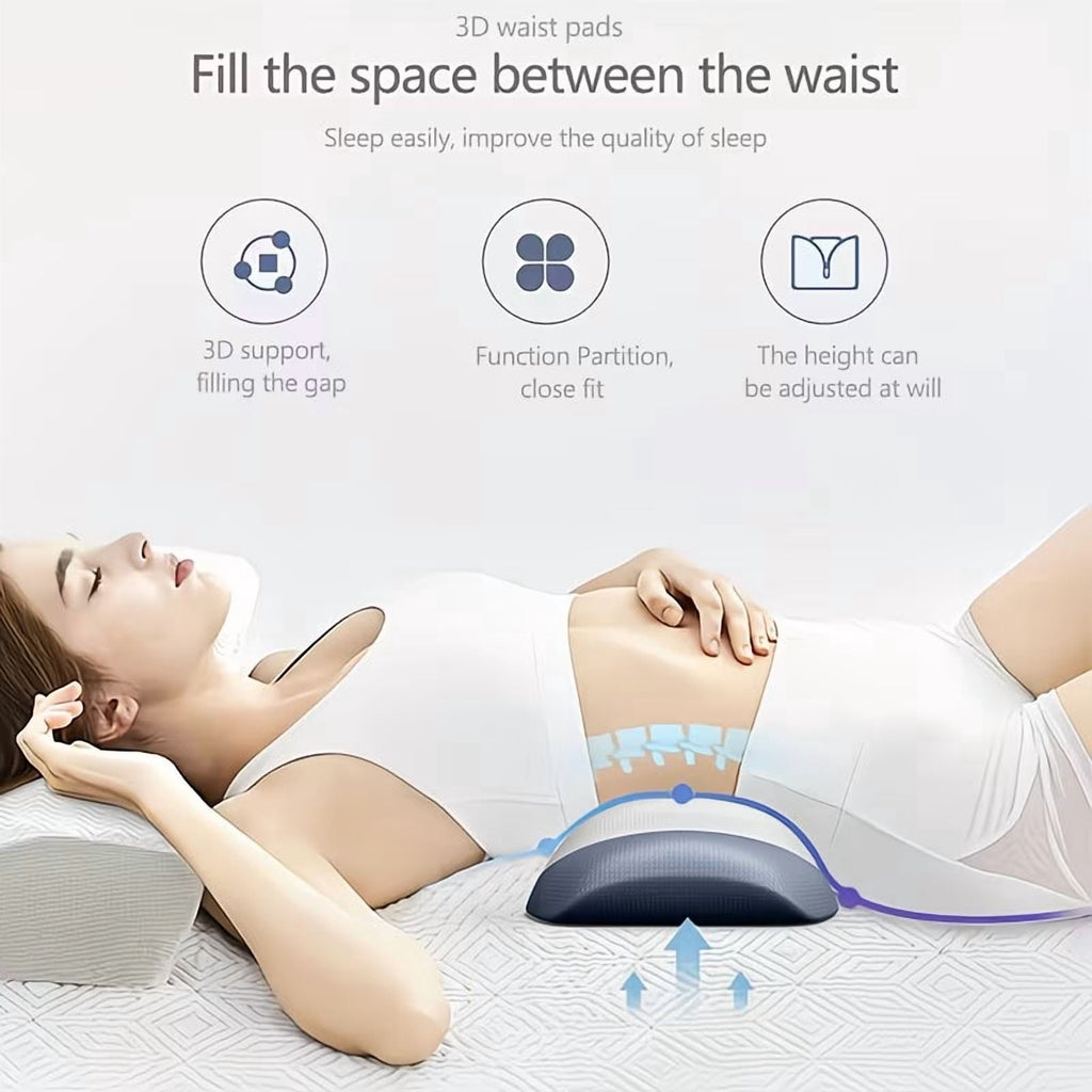 Decorative Plump Lumbar Support Pillow for Bed, Memory Foam Ergonomic Lower Back Support Waist Pillow for Side Back and Stomach Sleepe... - Ergonomic Memory Foam Pillow for Neck Pain Support Detail